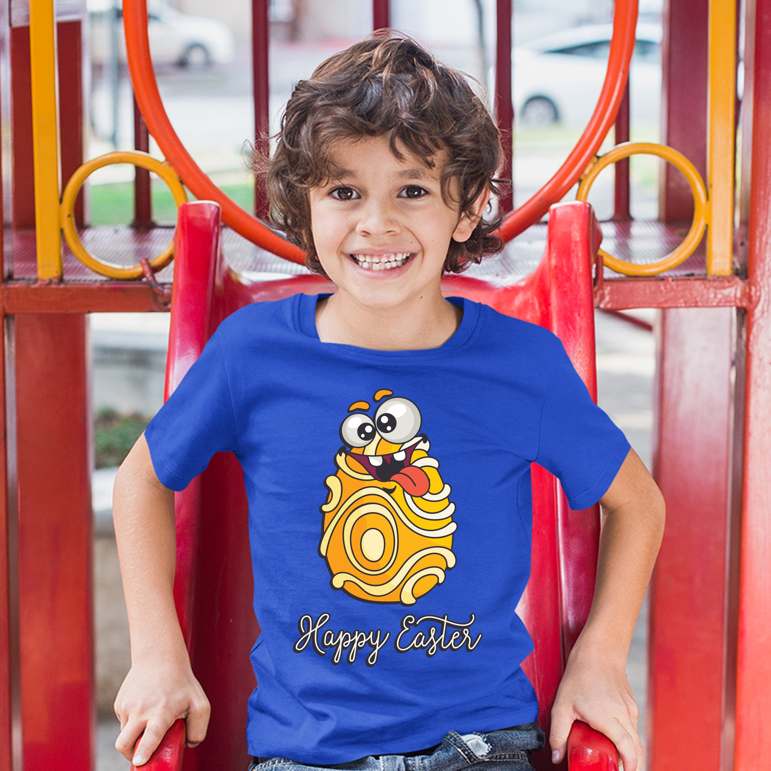 Happy Easter Crazy Egg Youth T-shirt Egg Tapping Religious Holiday Kids - Picture 46 of 56