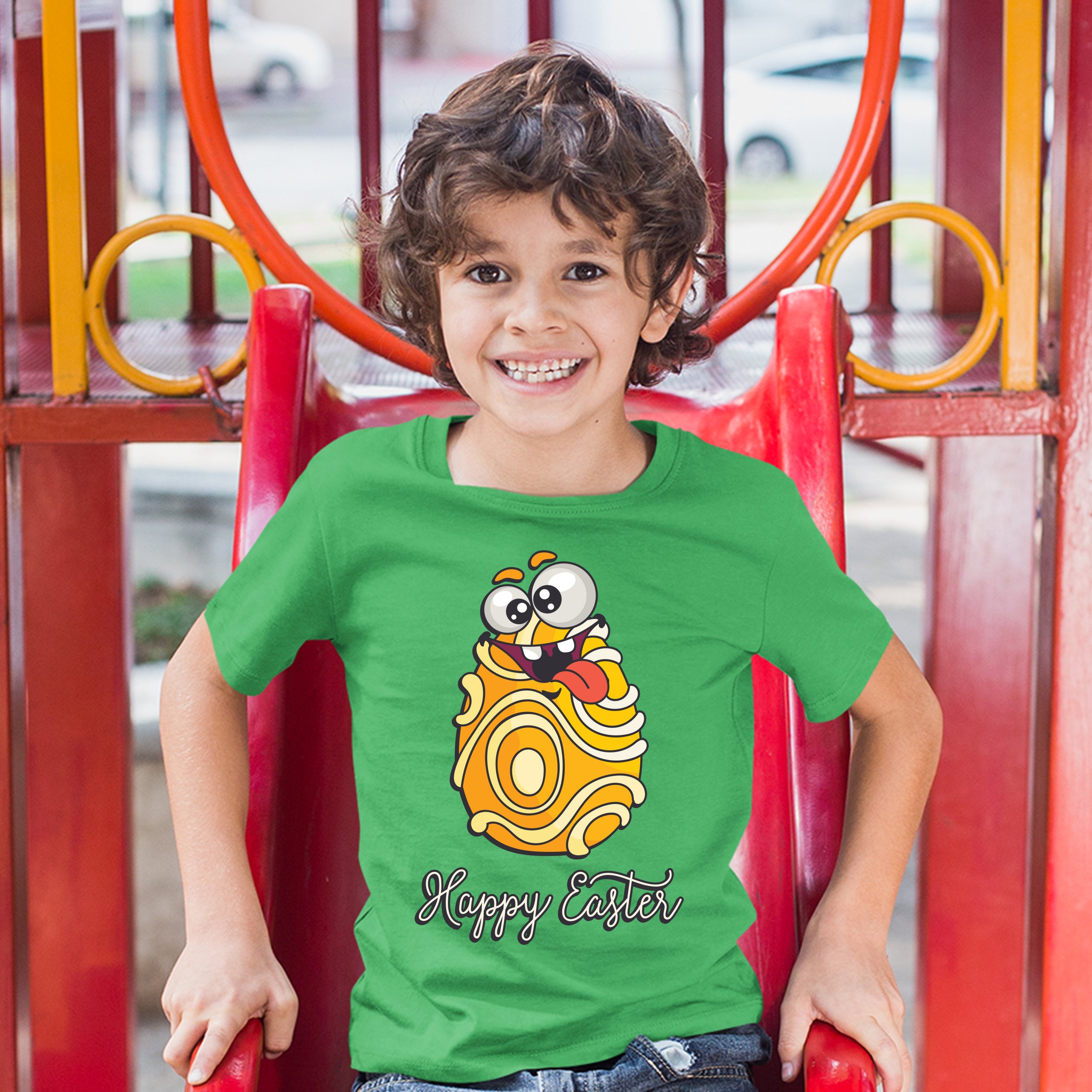 Happy Easter Crazy Egg Youth T-shirt Egg Tapping Religious Holiday Kids - Picture 39 of 56