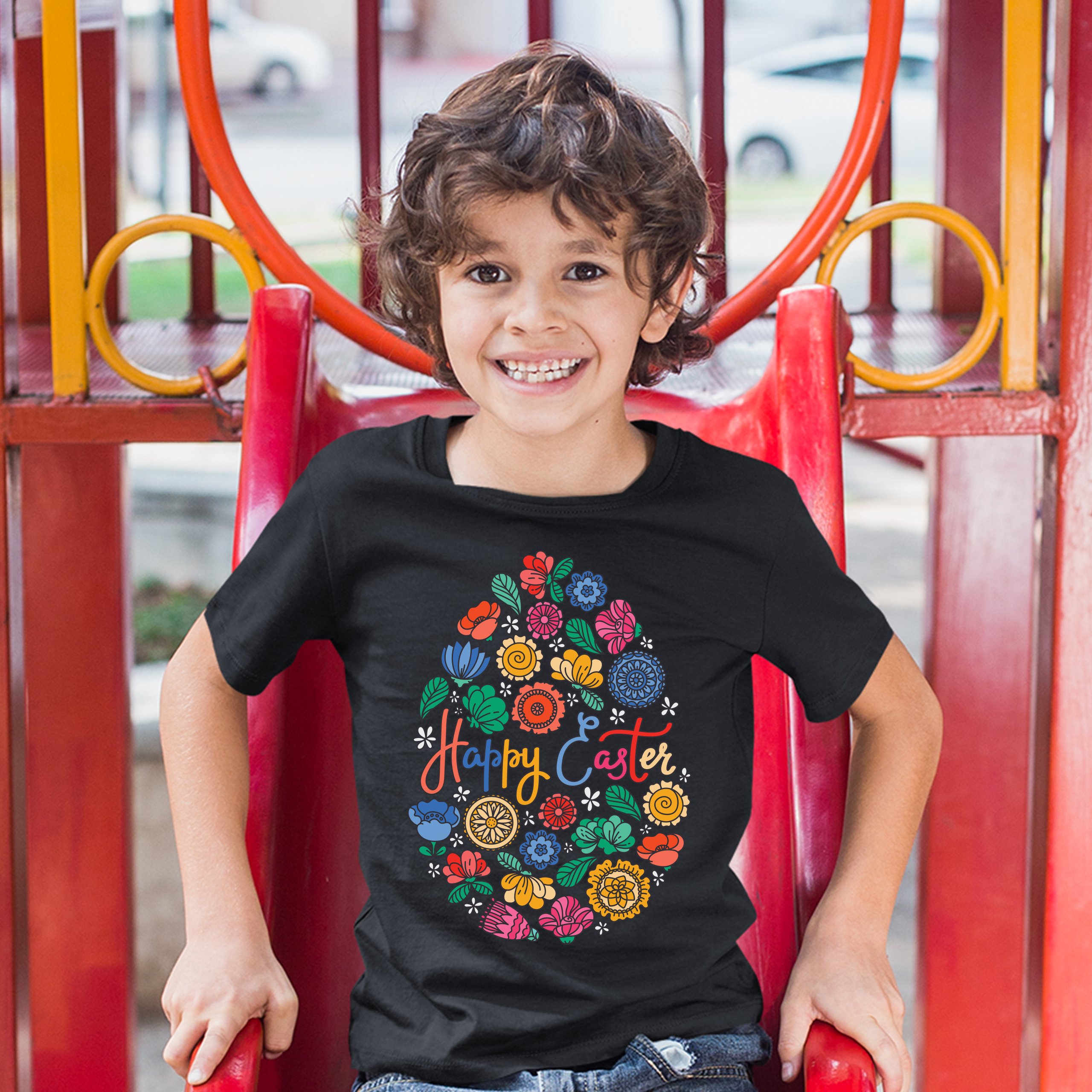 Floral Easter Egg Youth T-shirt Happy Easter Jesus Christ is Alive Kids - Picture 18 of 56