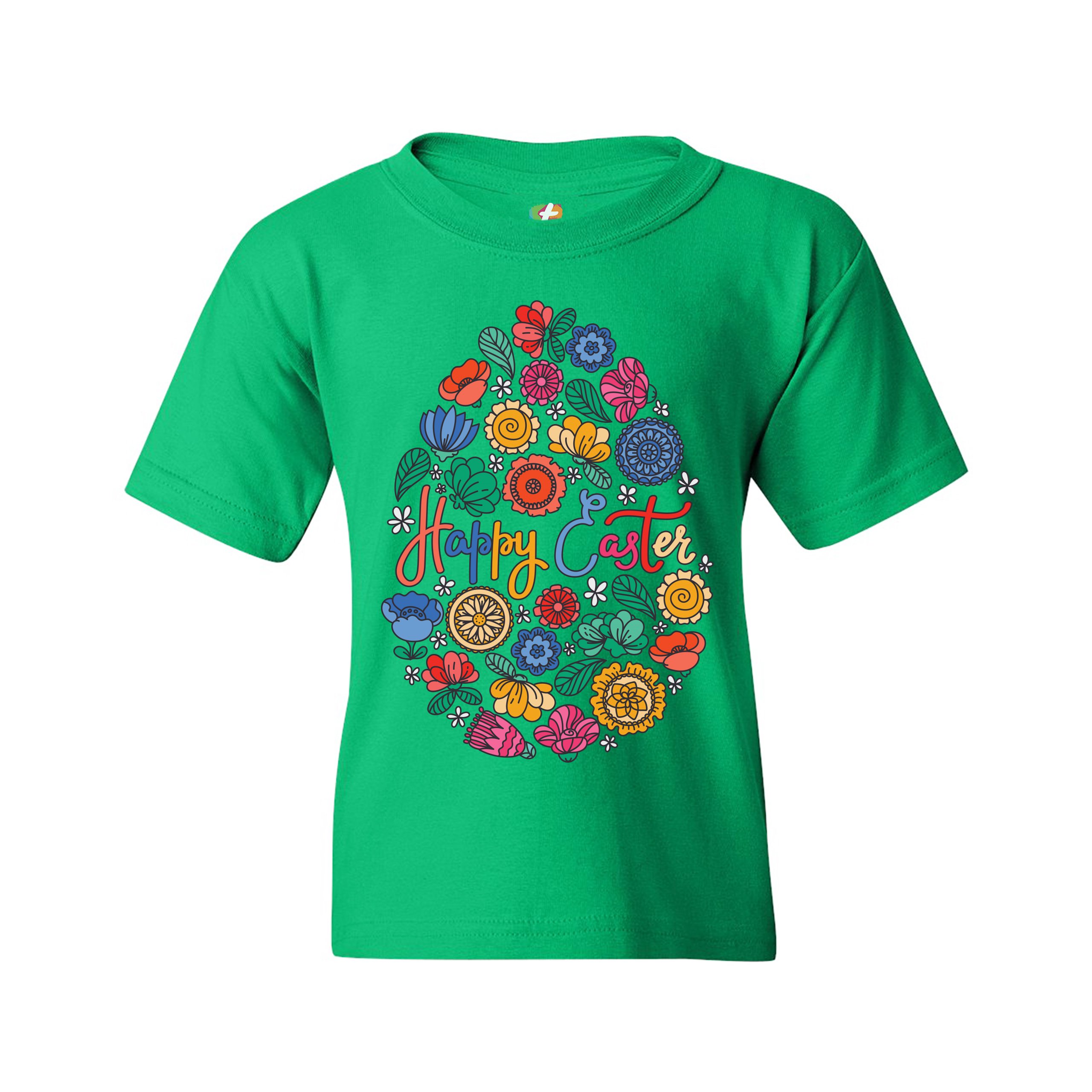 Floral Easter Egg Youth T-shirt Happy Easter Jesus Christ is Alive Kids - Picture 37 of 56