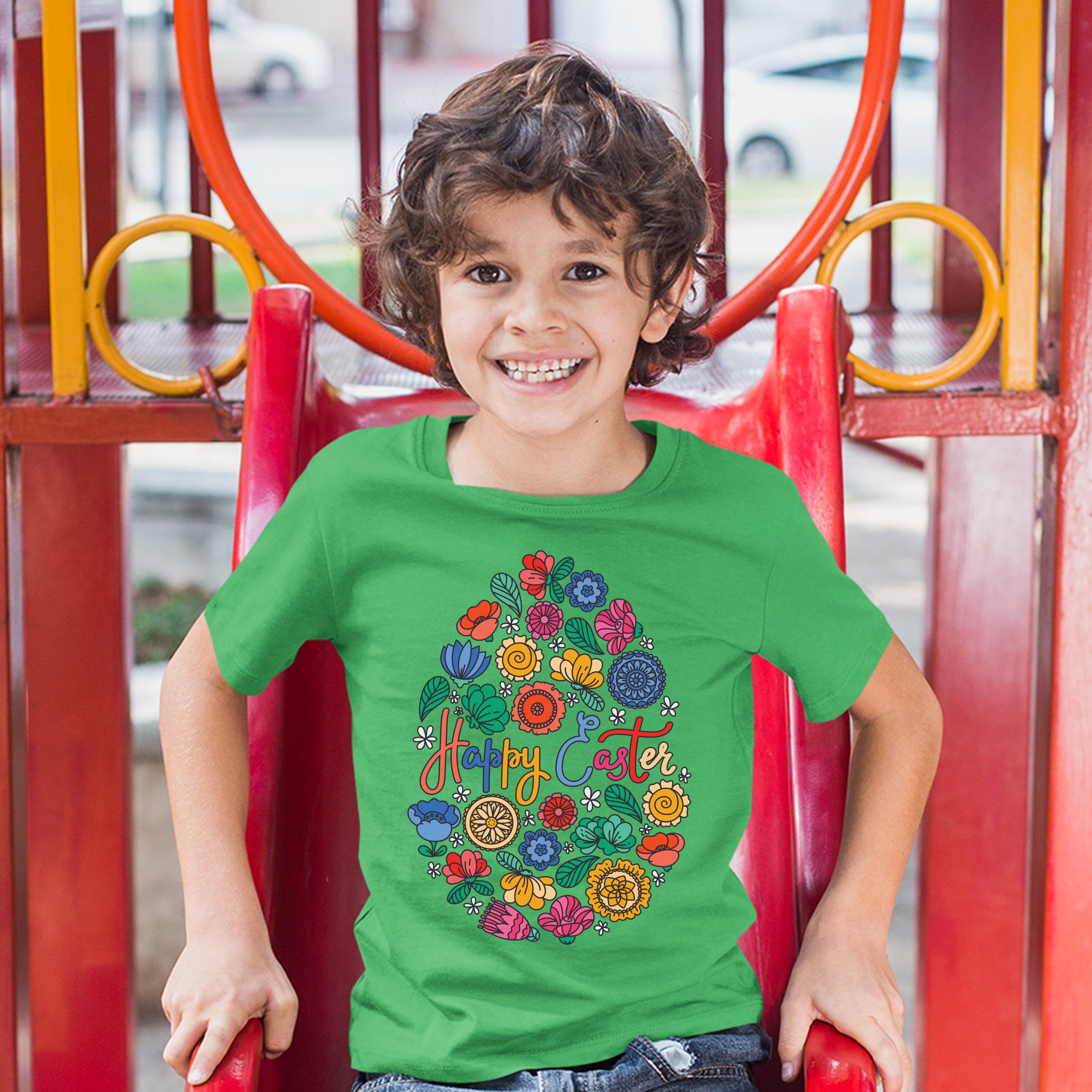Floral Easter Egg Youth T-shirt Happy Easter Jesus Christ is Alive Kids - Picture 39 of 56