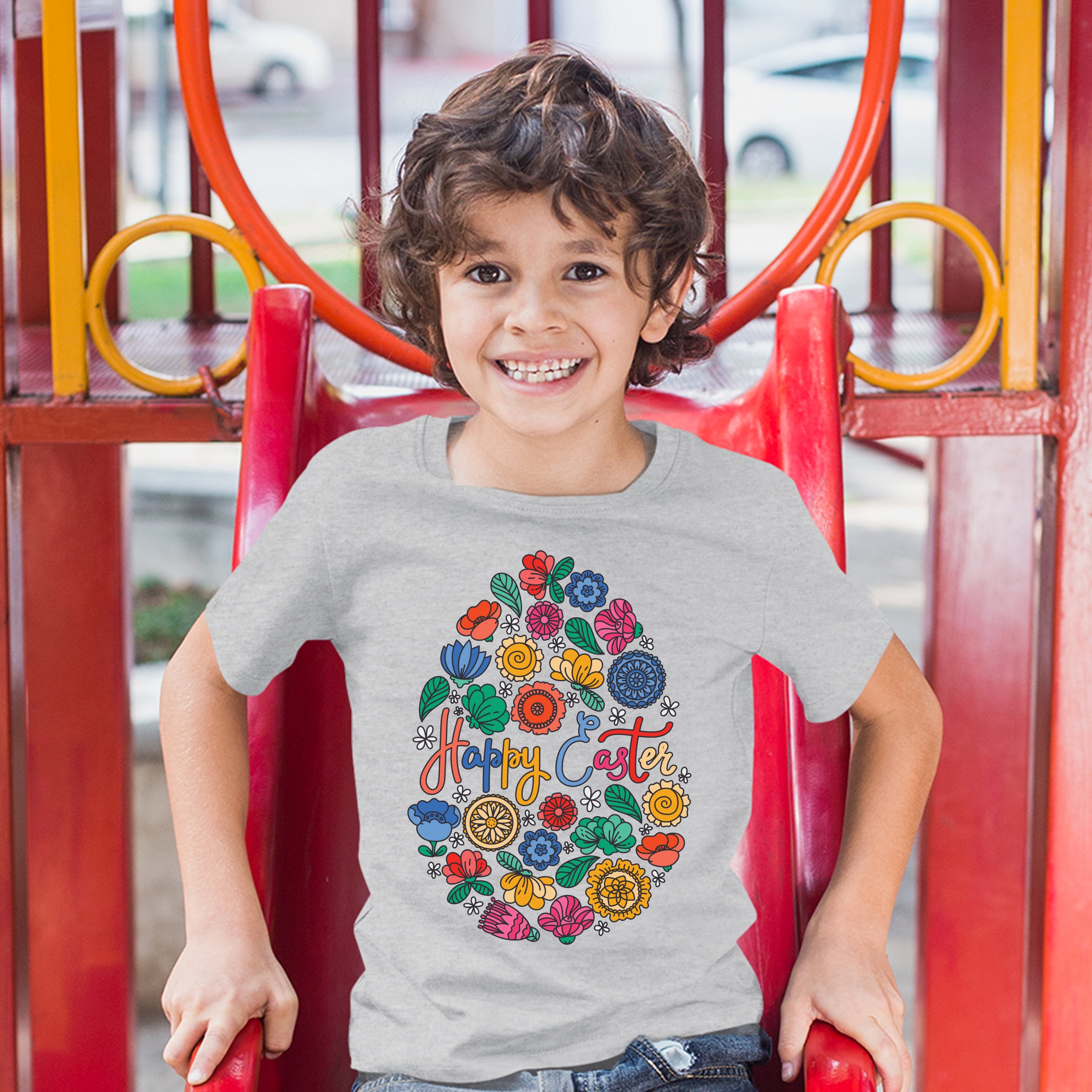Floral Easter Egg Youth T-shirt Happy Easter Jesus Christ is Alive Kids - Picture 25 of 56