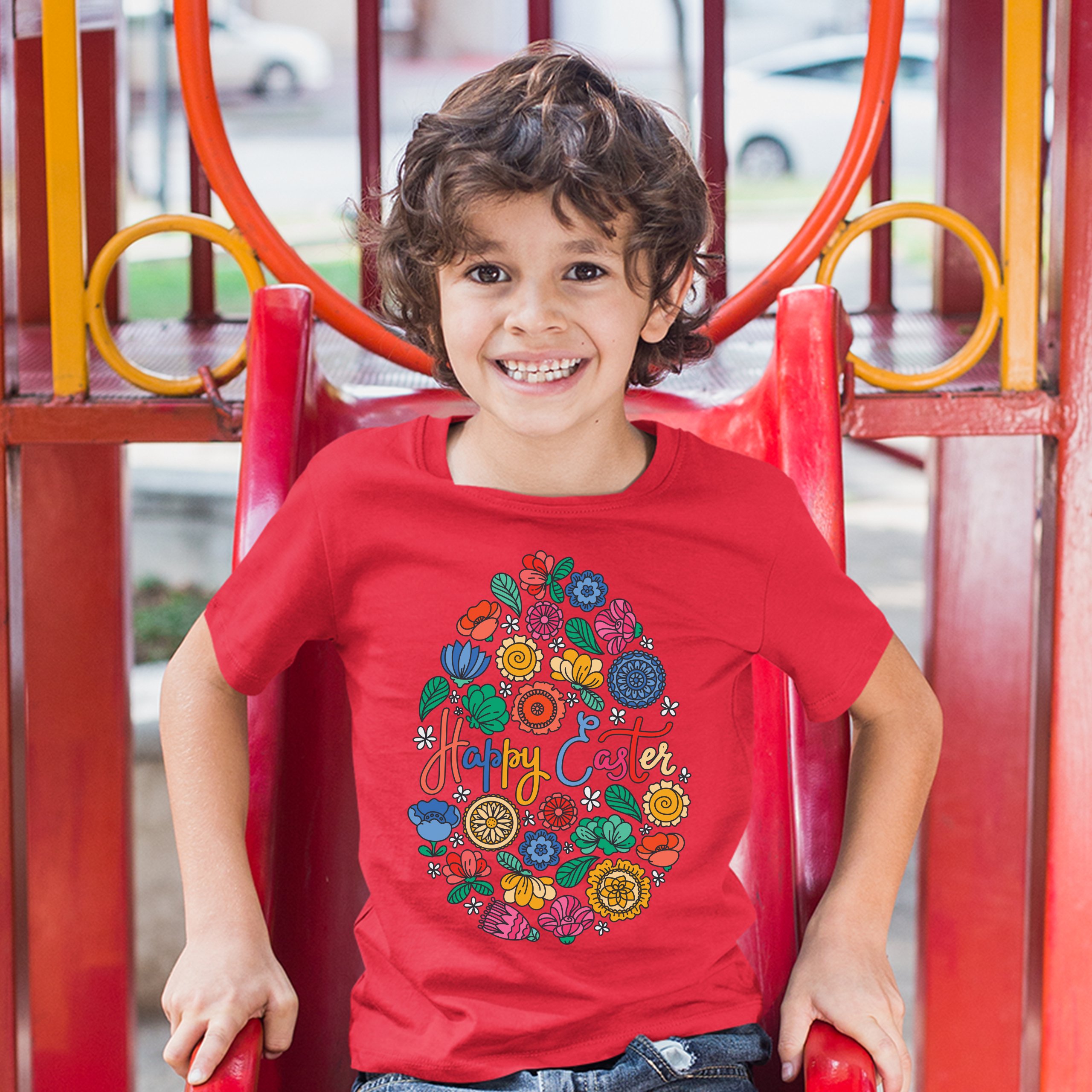 Floral Easter Egg Youth T-shirt Happy Easter Jesus Christ is Alive Kids - Picture 32 of 56
