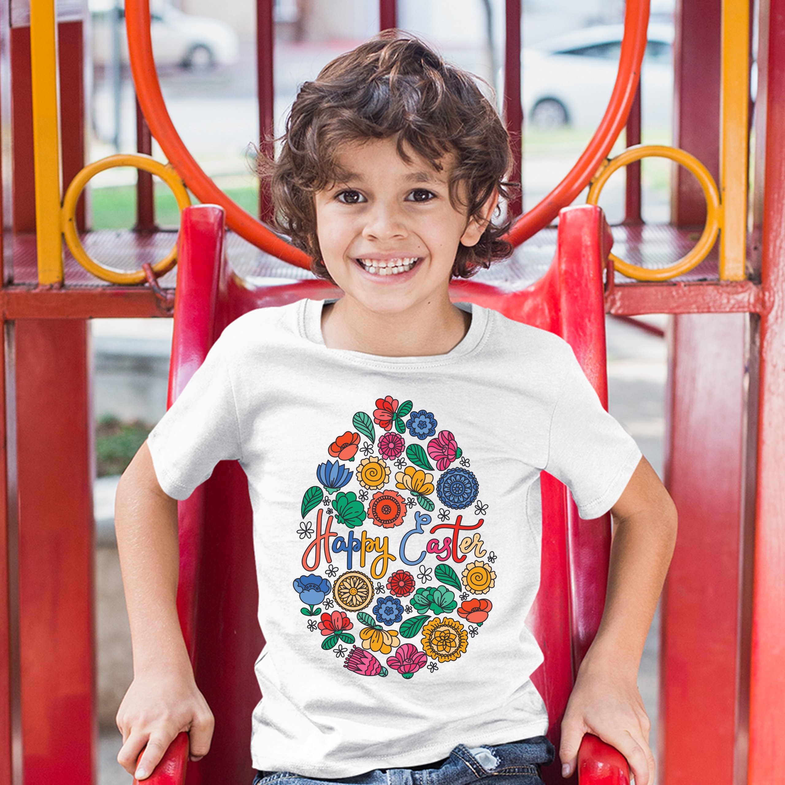 Floral Easter Egg Youth T-shirt Happy Easter Jesus Christ is Alive Kids - Picture 11 of 56