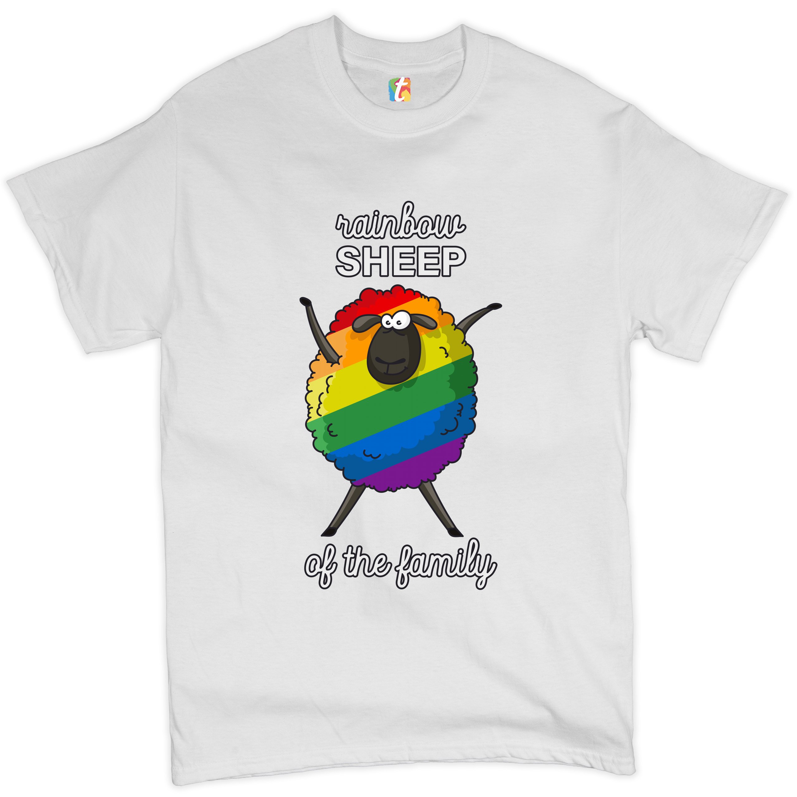 Rainbow Sheep of the Family T-shirt Gay Pride LGBT Support Funny Men's Tee