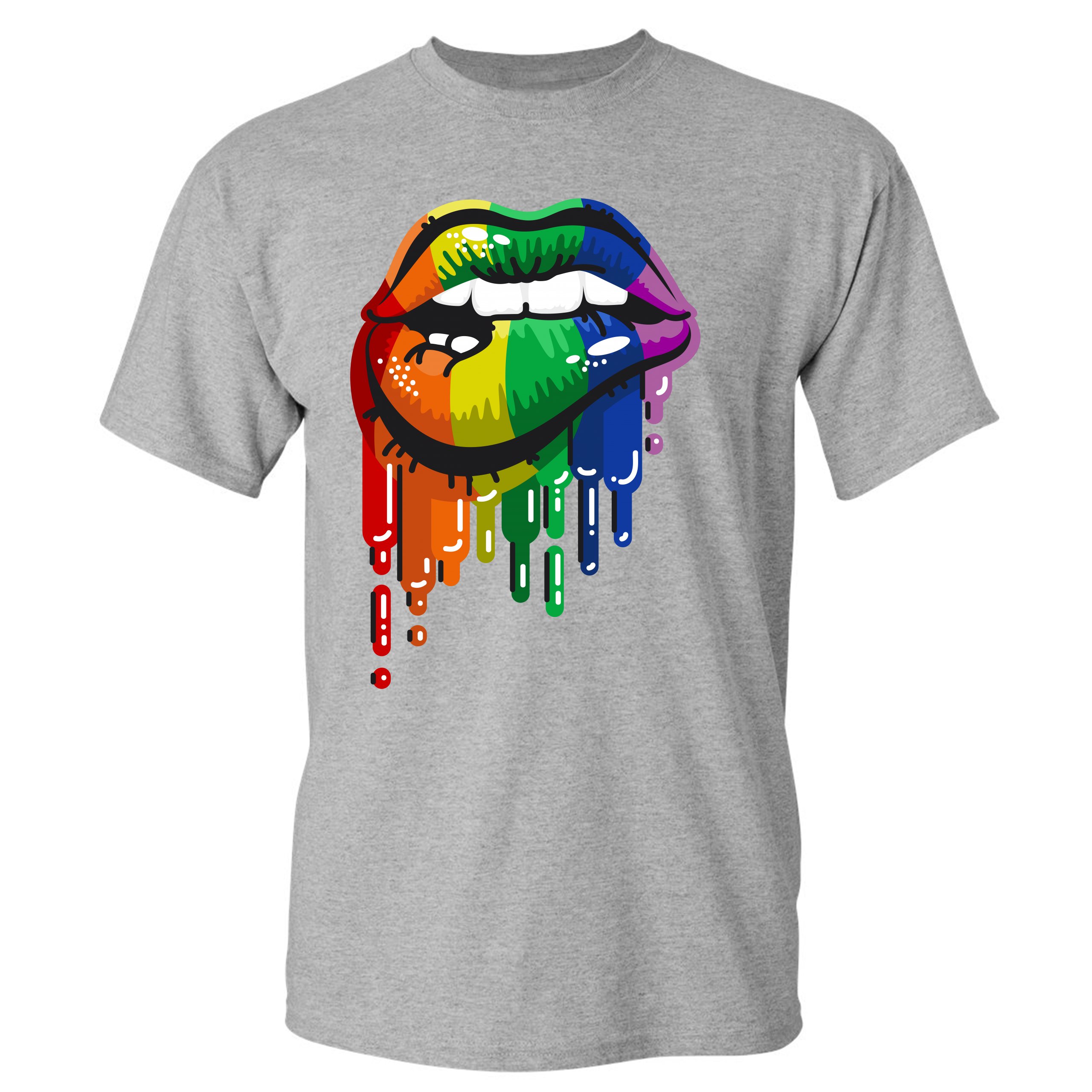 Sexy Melting Rainbow Lips T Shirt Lgbt Queer Gay Pride Love Wins Mens