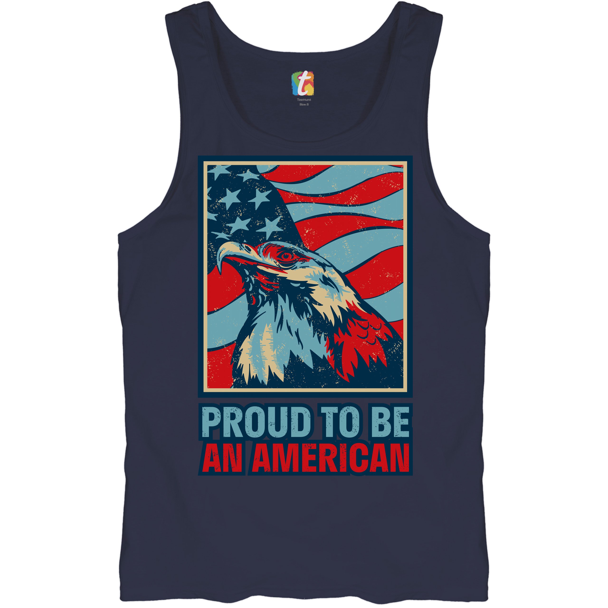 Proud to Be an American Tank Top 4th of July Bald Eagle Patriotic Men's Top - Picture 18 of 21