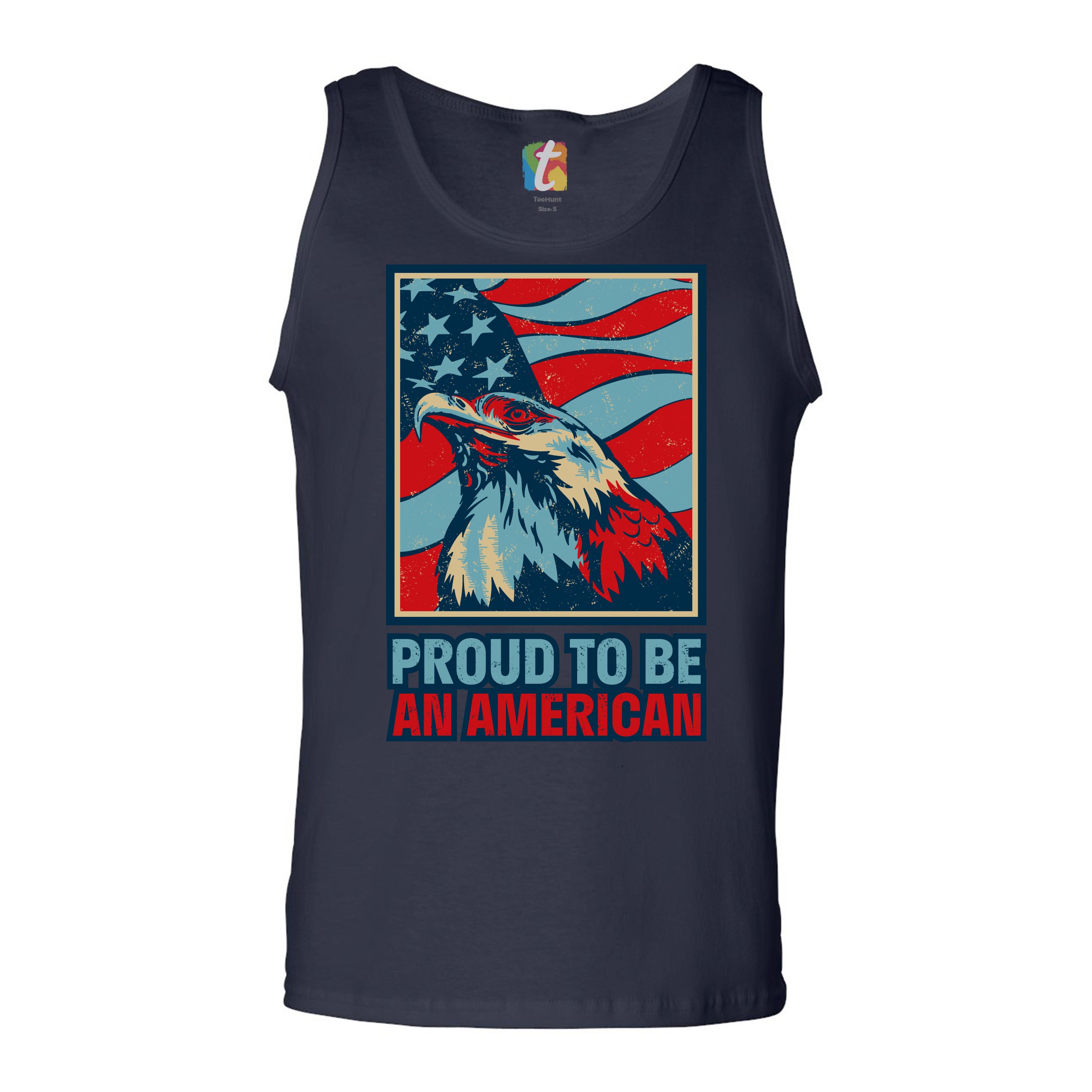Proud to Be an American Tank Top 4th of July Bald Eagle Patriotic Men's Top - Picture 19 of 21