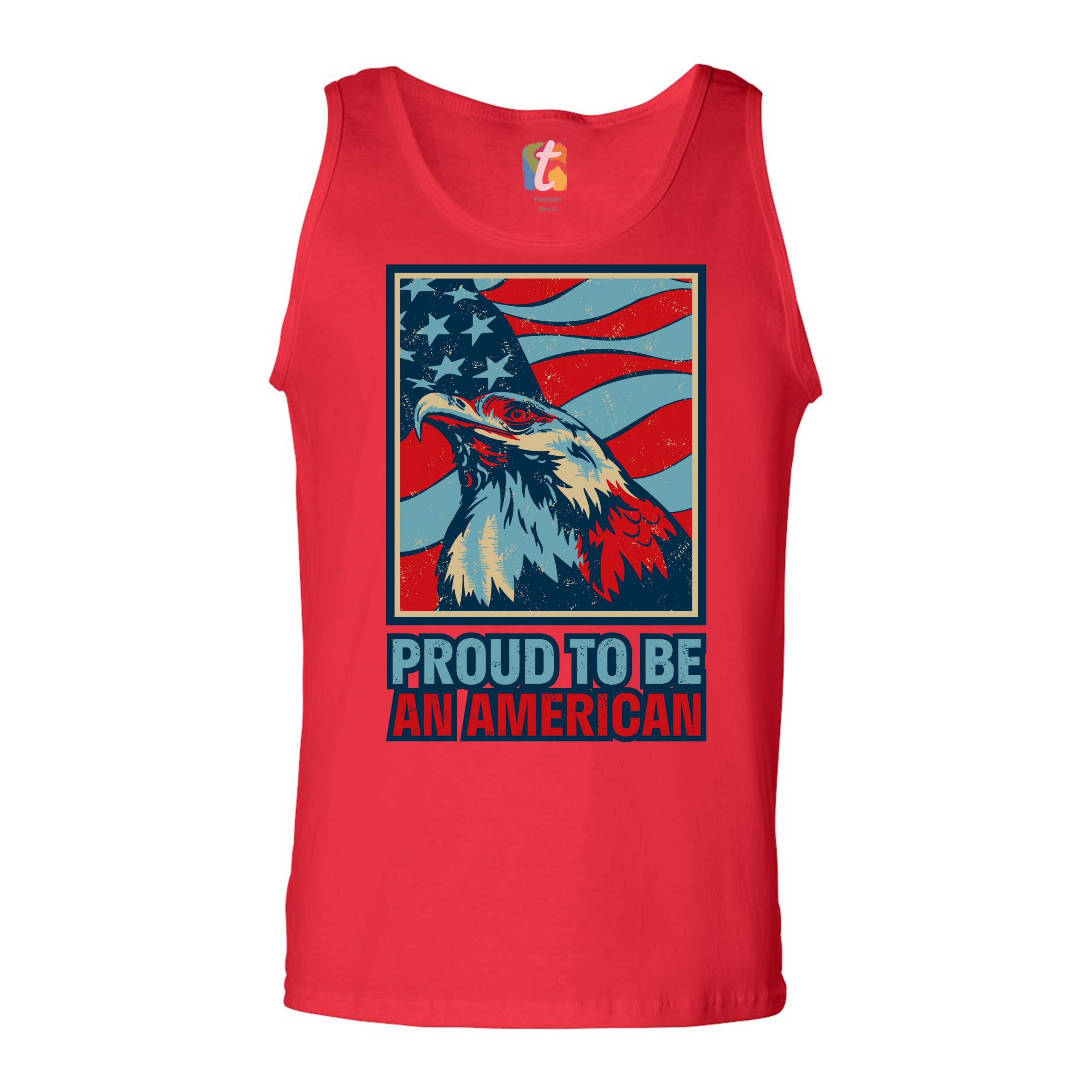 Proud to Be an American Tank Top 4th of July Bald Eagle Patriotic Men's Top - Picture 11 of 21