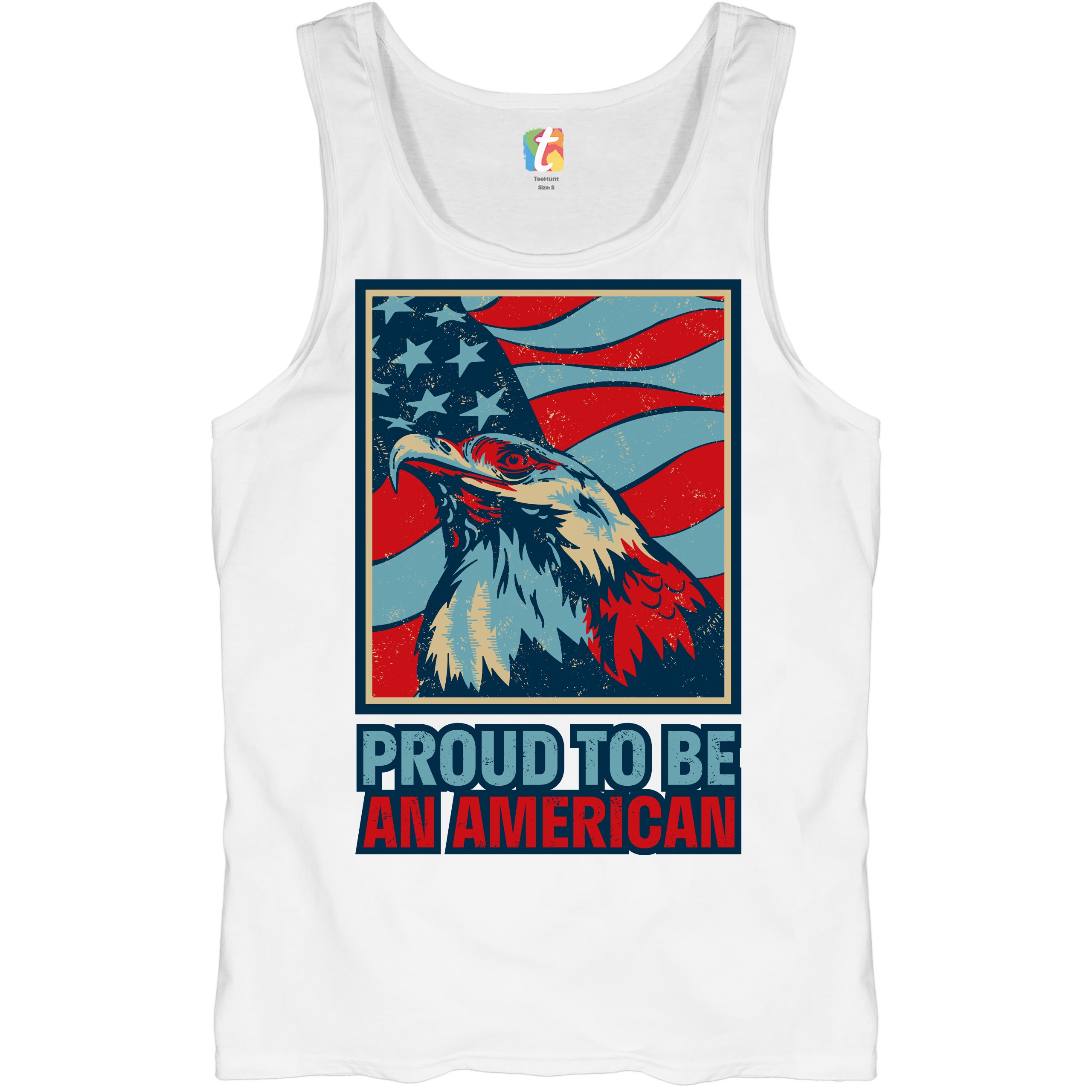 Proud to Be an American Tank Top 4th of July Bald Eagle Patriotic Men's Top - Picture 14 of 21