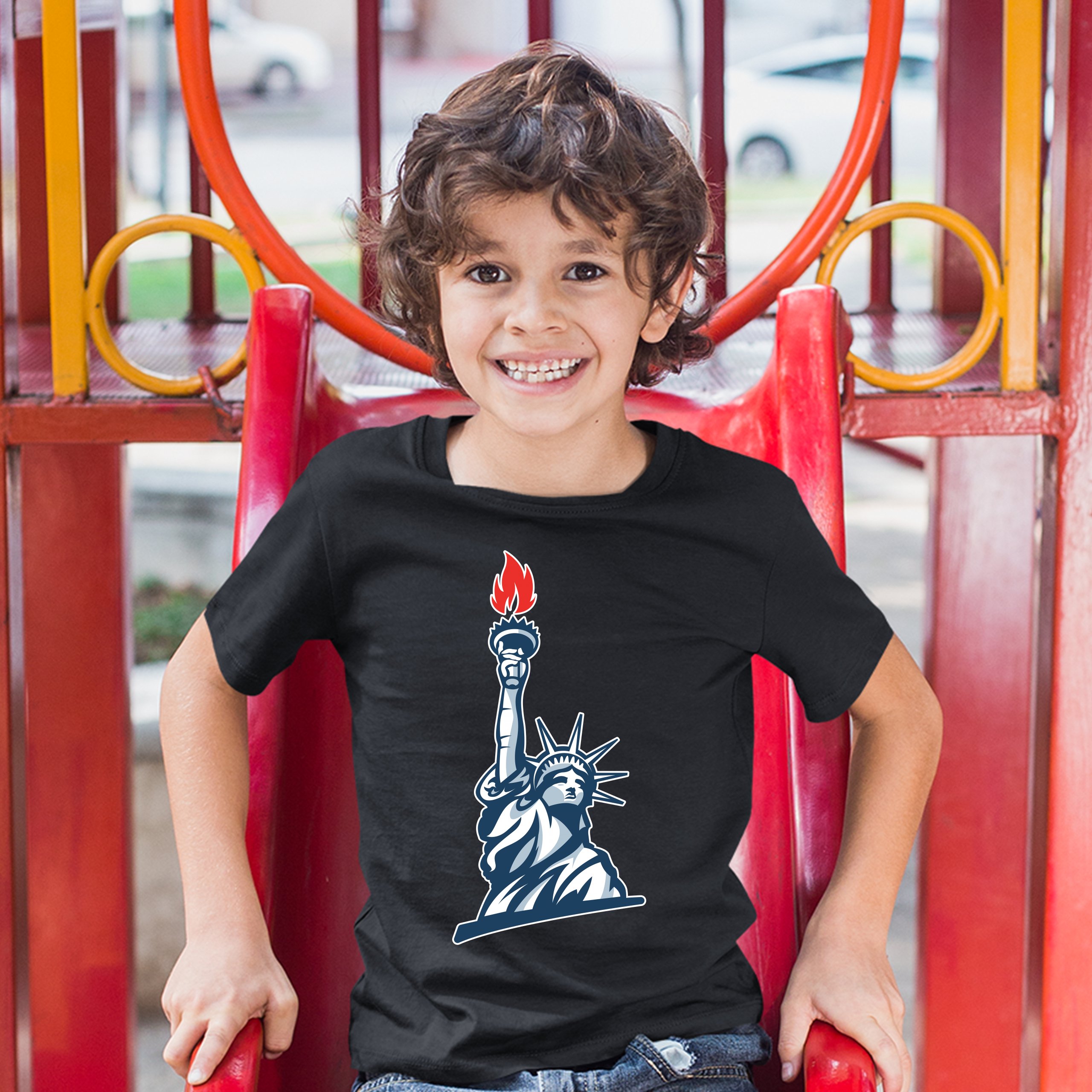 Statue of Liberty Youth T-shirt Manhattan New York 4th of July Freedom Kids - Picture 5 of 29
