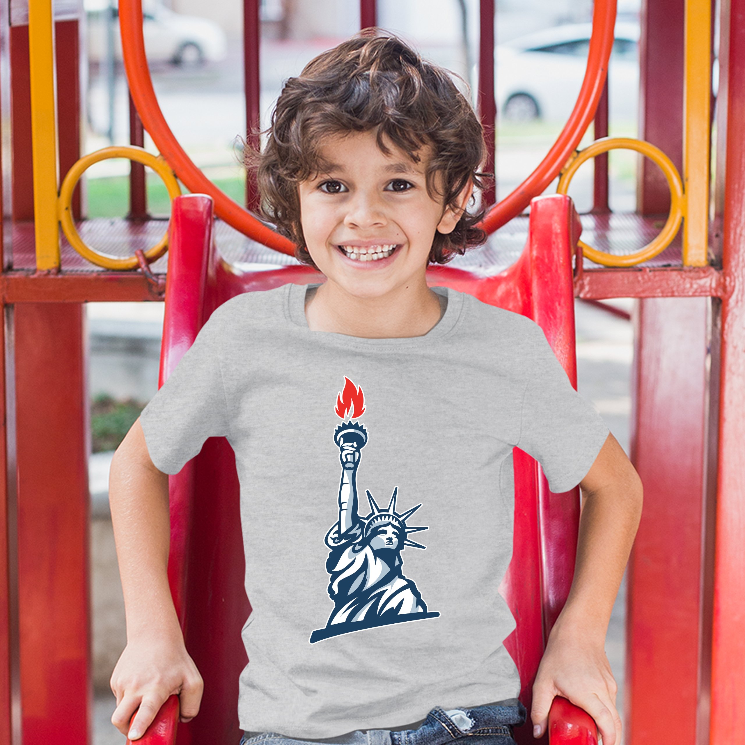 Statue of Liberty Youth T-shirt Manhattan New York 4th of July Freedom Kids - Picture 9 of 29