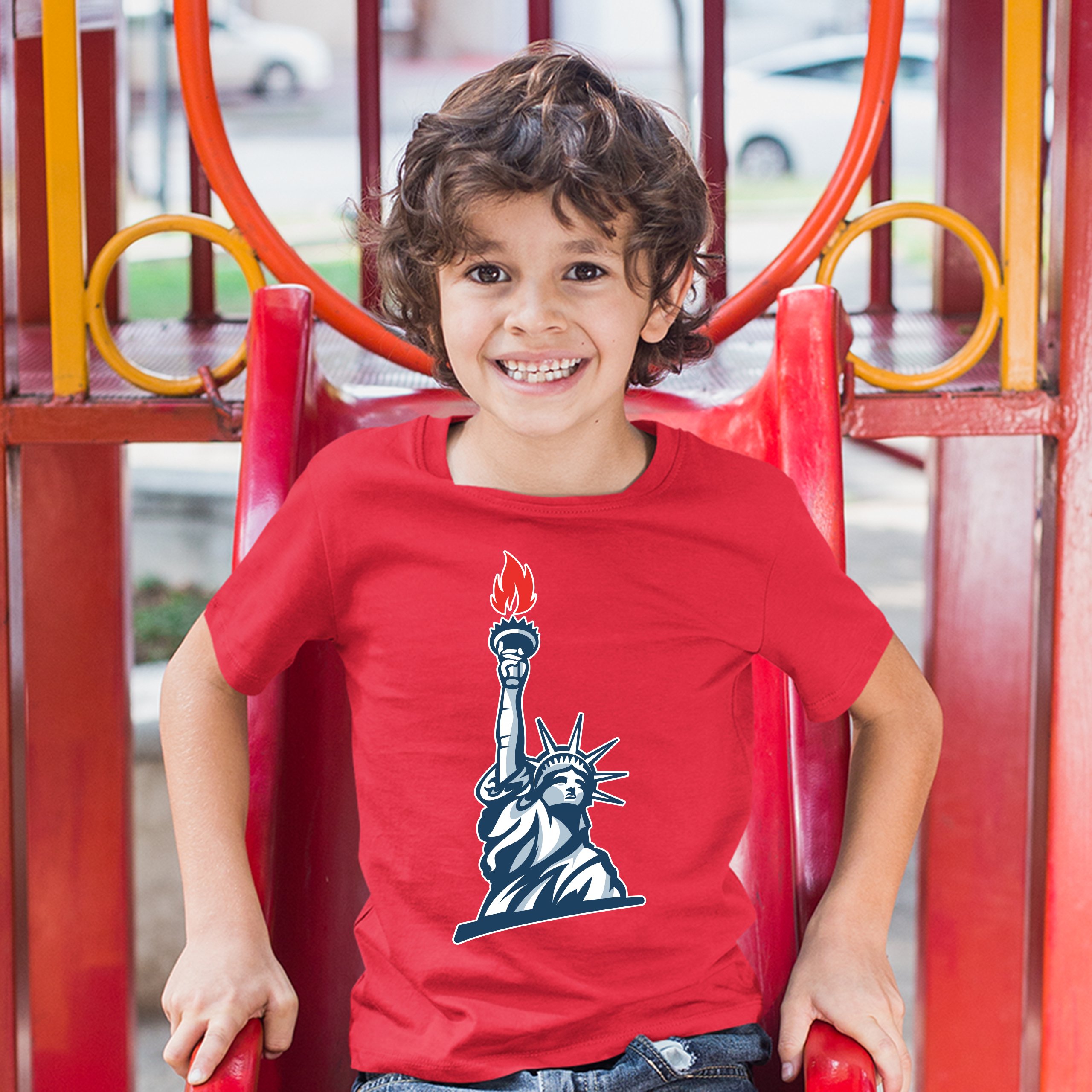 Statue of Liberty Youth T-shirt Manhattan New York 4th of July Freedom Kids - Picture 13 of 29