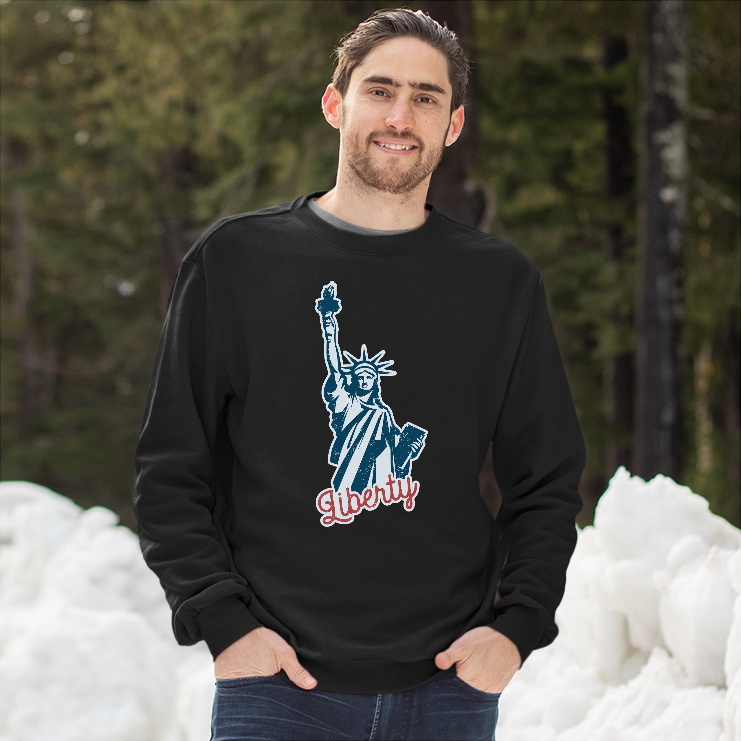 Statue of Liberty Sweatshirt Freedom Independence 4th of July NYC USA Crewneck - Picture 5 of 36