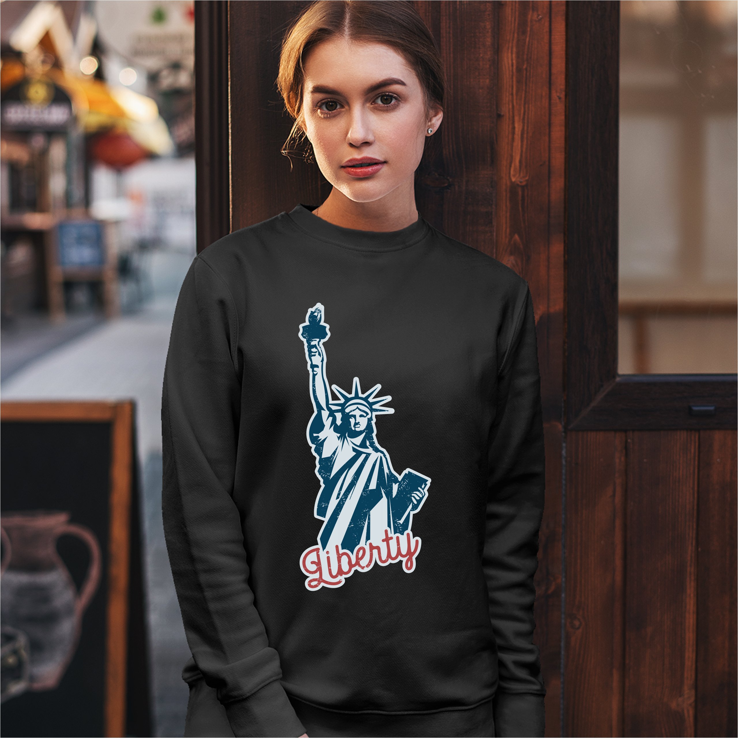 Statue of Liberty Sweatshirt Freedom Independence 4th of July NYC USA Crewneck - Picture 6 of 36