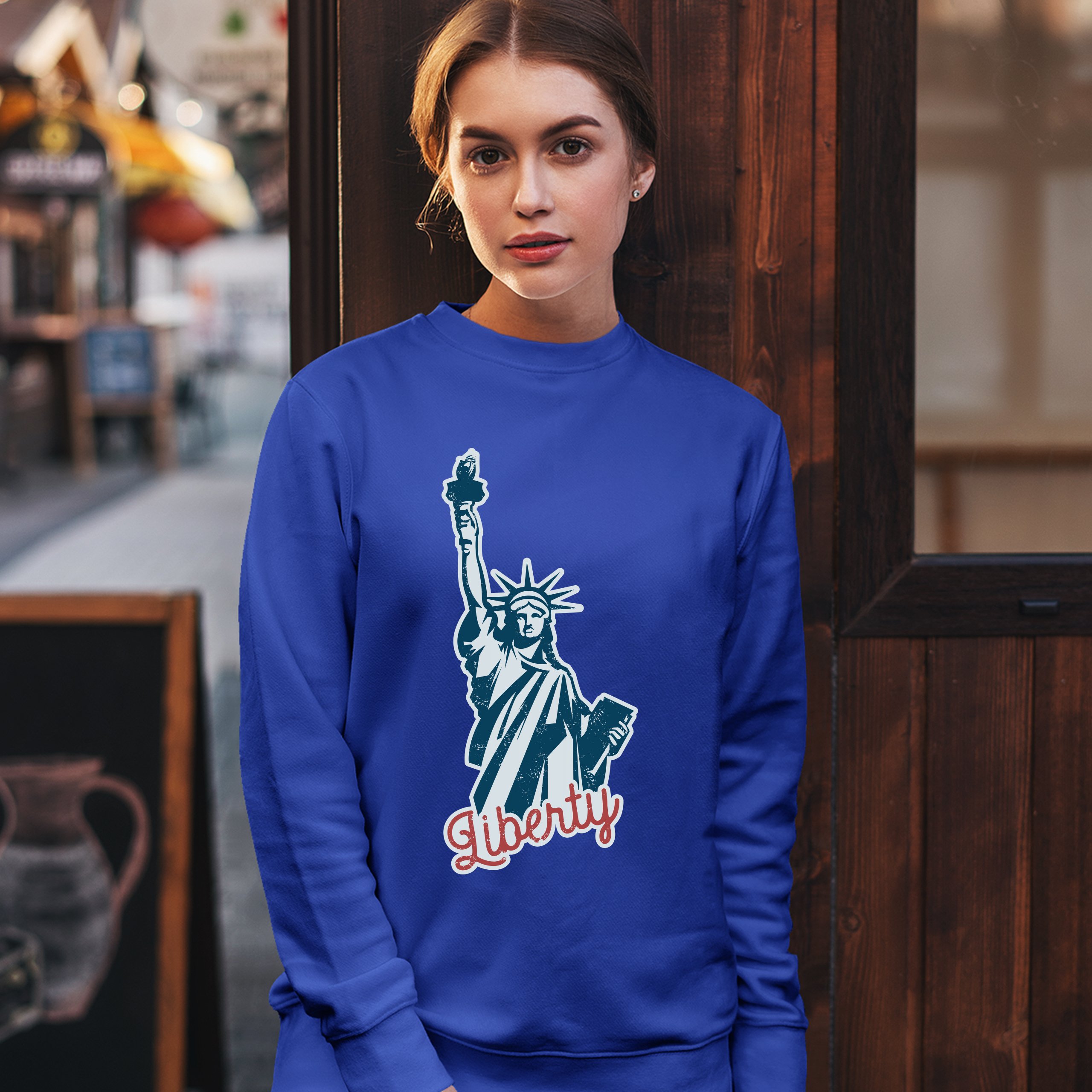 Statue of Liberty Sweatshirt Freedom Independence 4th of July NYC USA Crewneck - Picture 36 of 36