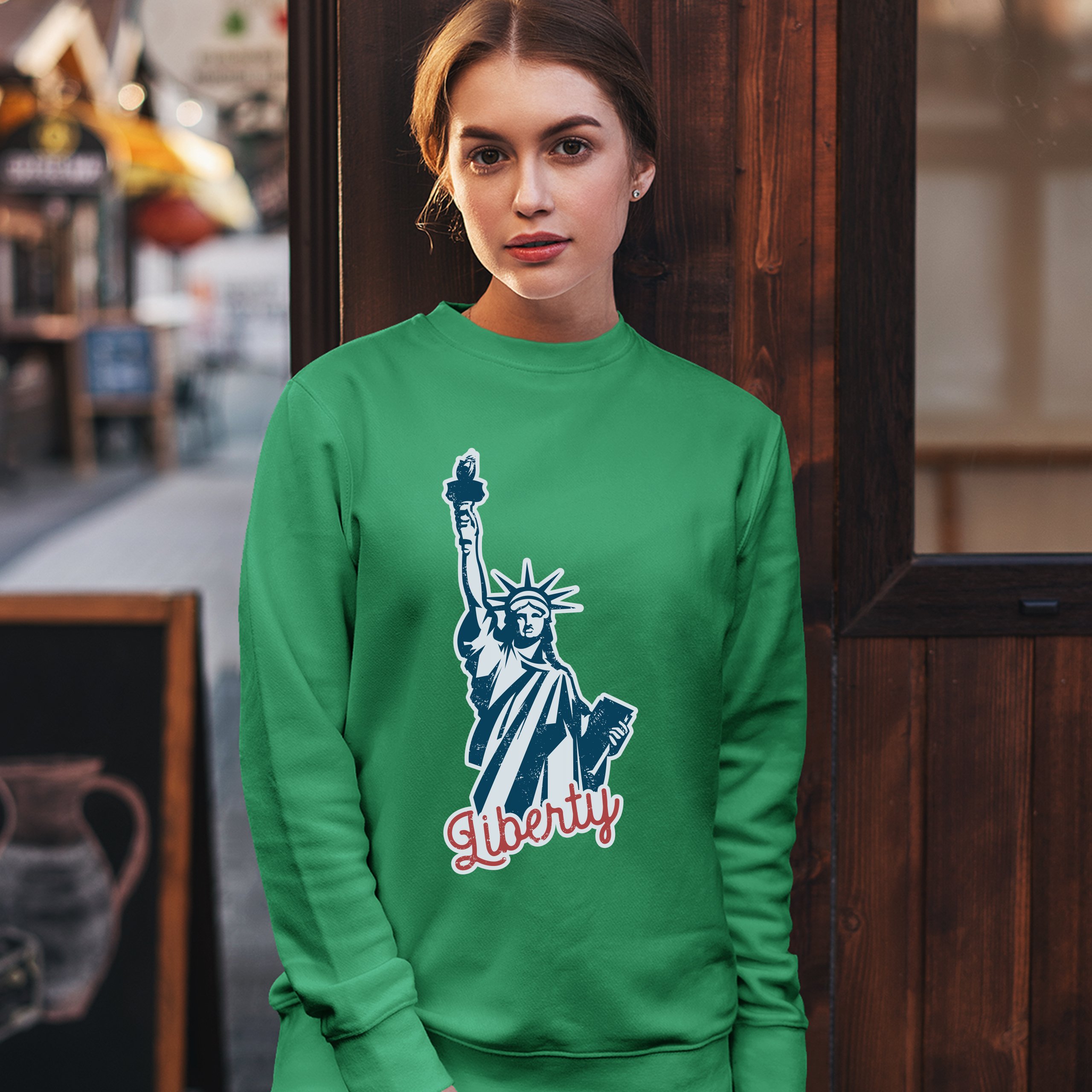 Statue of Liberty Sweatshirt Freedom Independence 4th of July NYC USA Crewneck - Picture 31 of 36