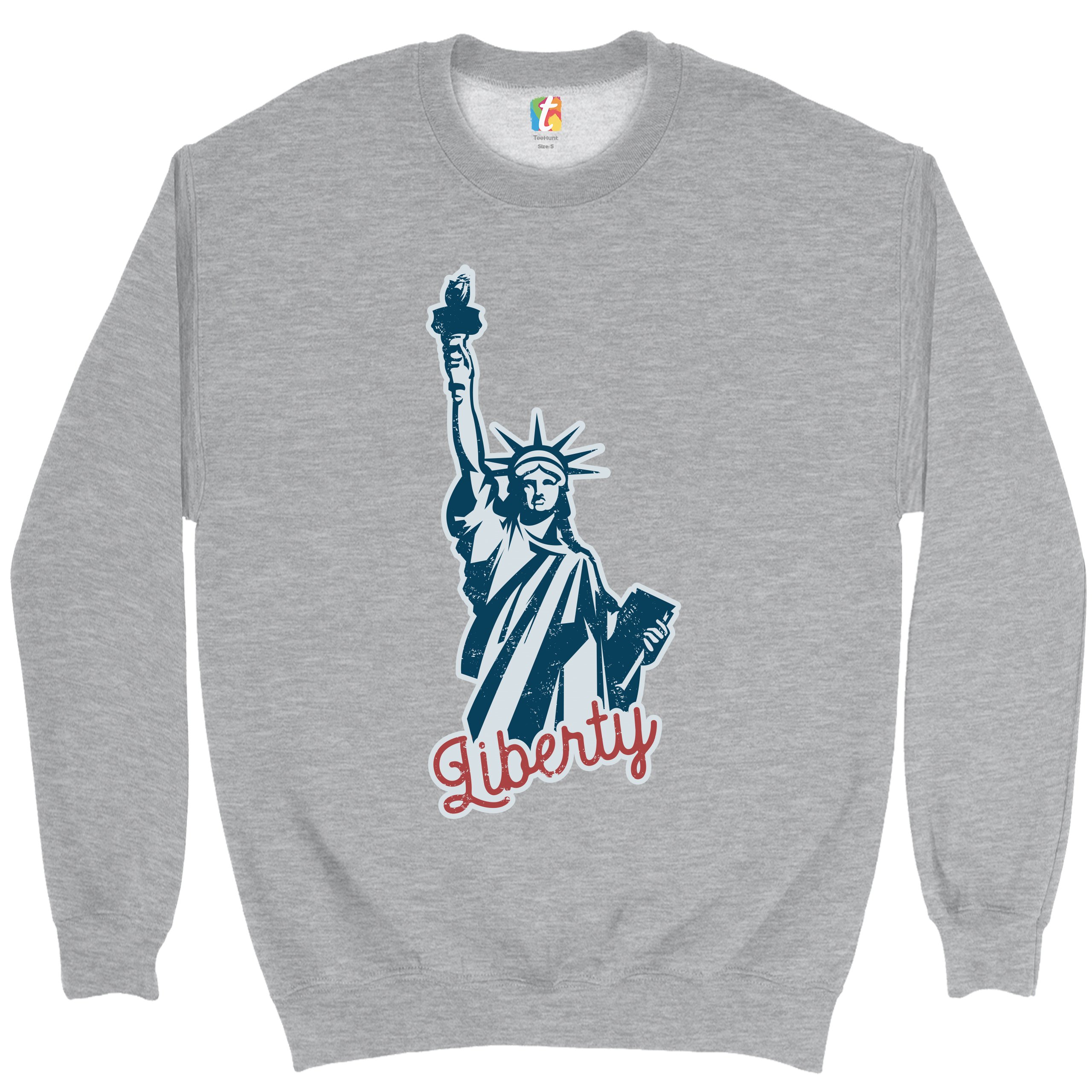Statue of Liberty Sweatshirt Freedom Independence 4th of July NYC USA Crewneck - Picture 7 of 36