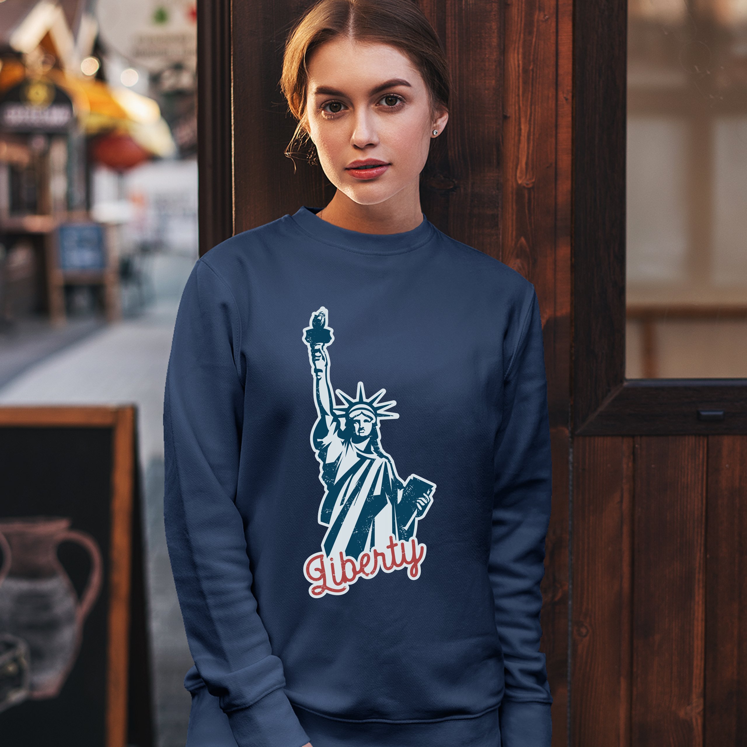 Statue of Liberty Sweatshirt Freedom Independence 4th of July NYC USA Crewneck - Picture 26 of 36