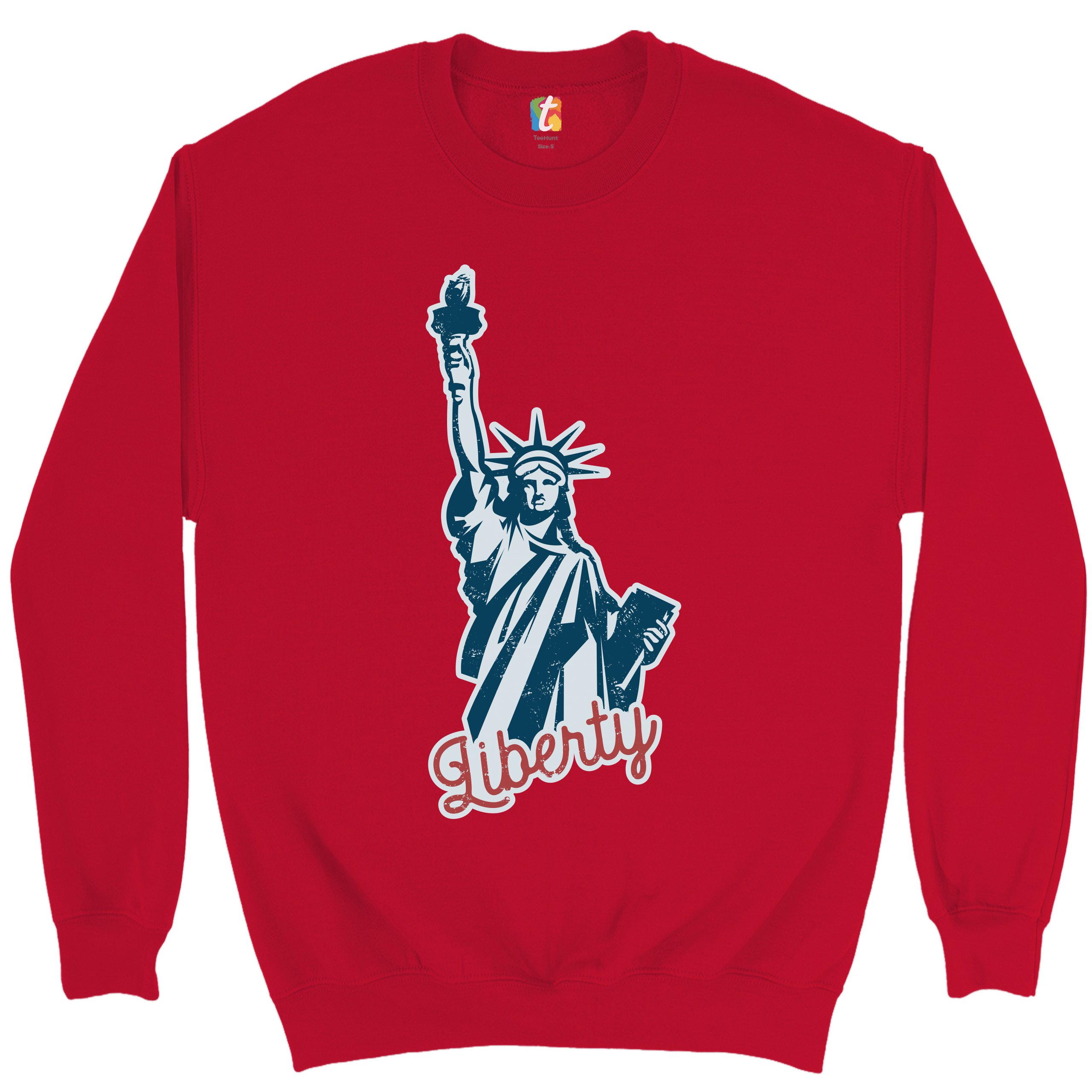 Statue of Liberty Sweatshirt Freedom Independence 4th of July NYC USA Crewneck - Picture 12 of 36