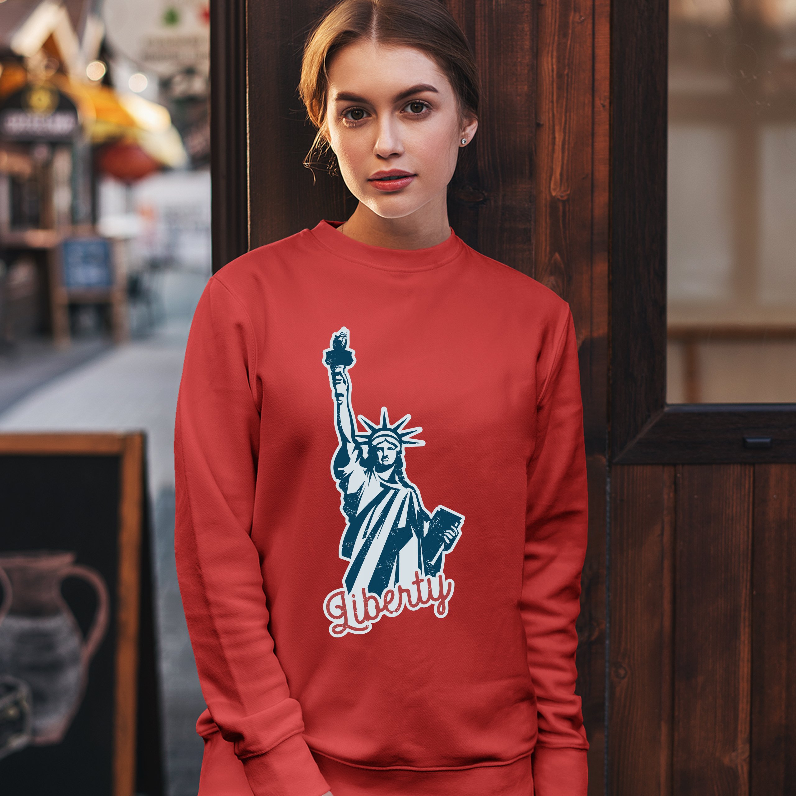 Statue of Liberty Sweatshirt Freedom Independence 4th of July NYC USA Crewneck - Picture 16 of 36