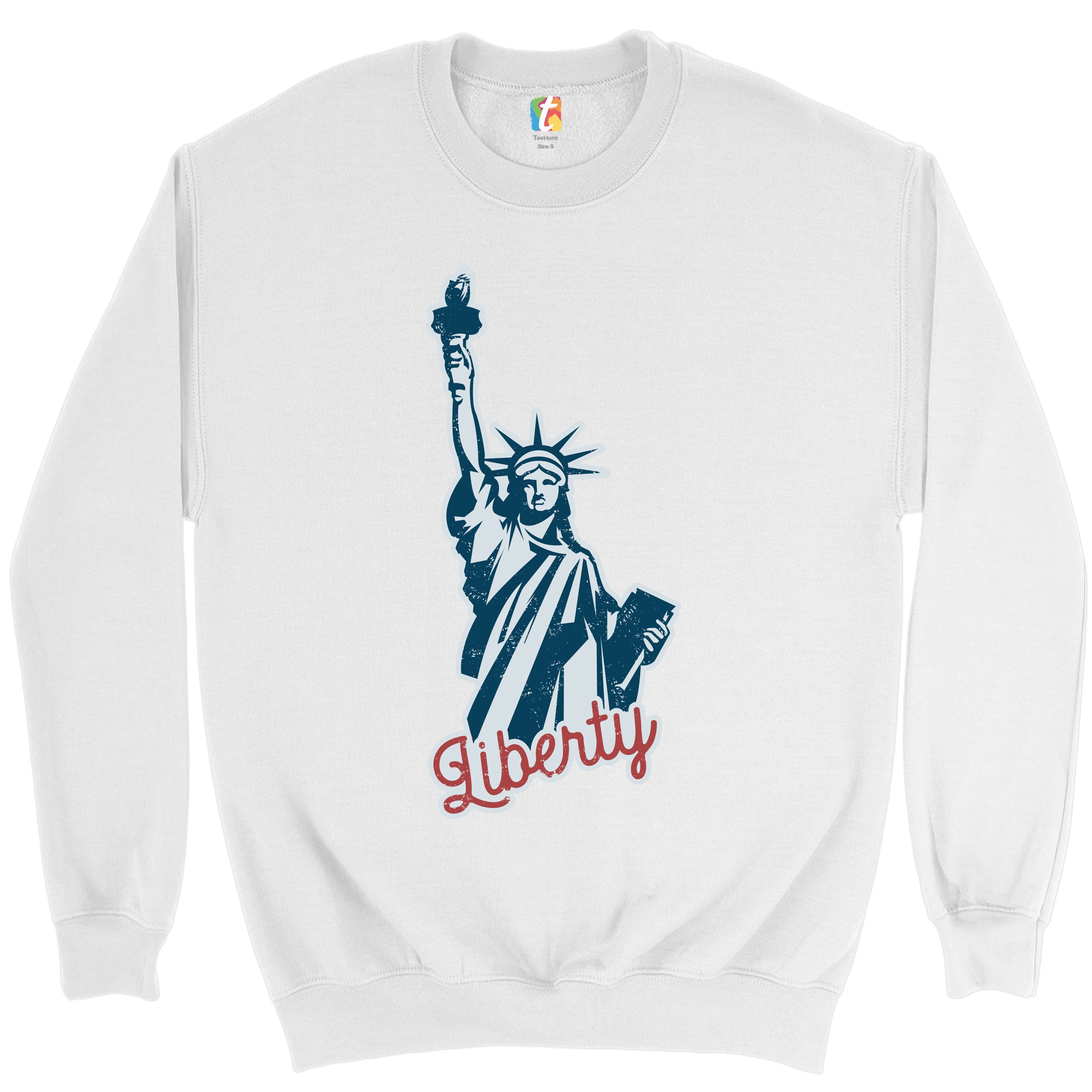 Statue of Liberty Sweatshirt Freedom Independence 4th of July NYC USA Crewneck - Picture 17 of 36