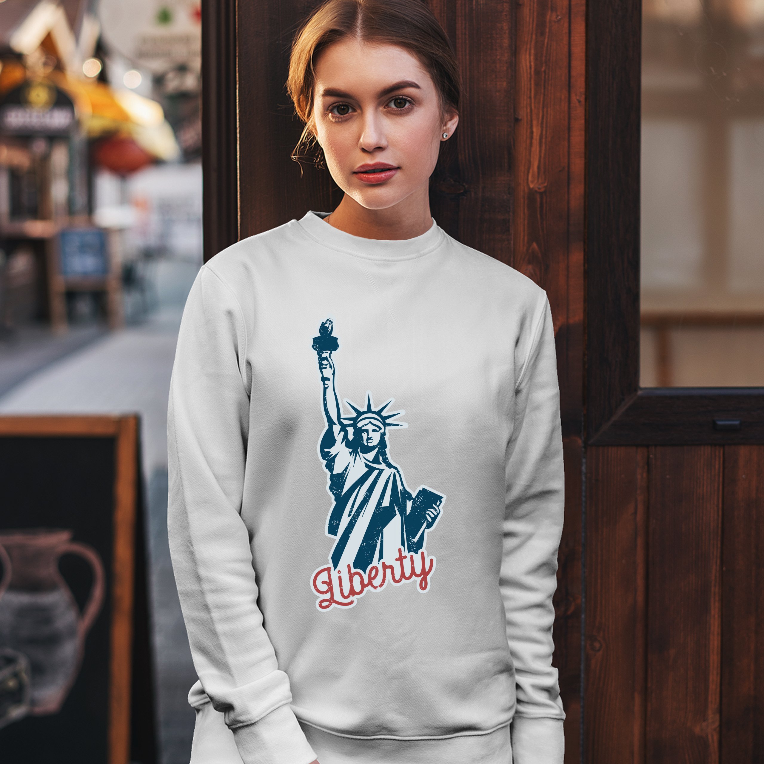Statue of Liberty Sweatshirt Freedom Independence 4th of July NYC USA Crewneck - Picture 21 of 36