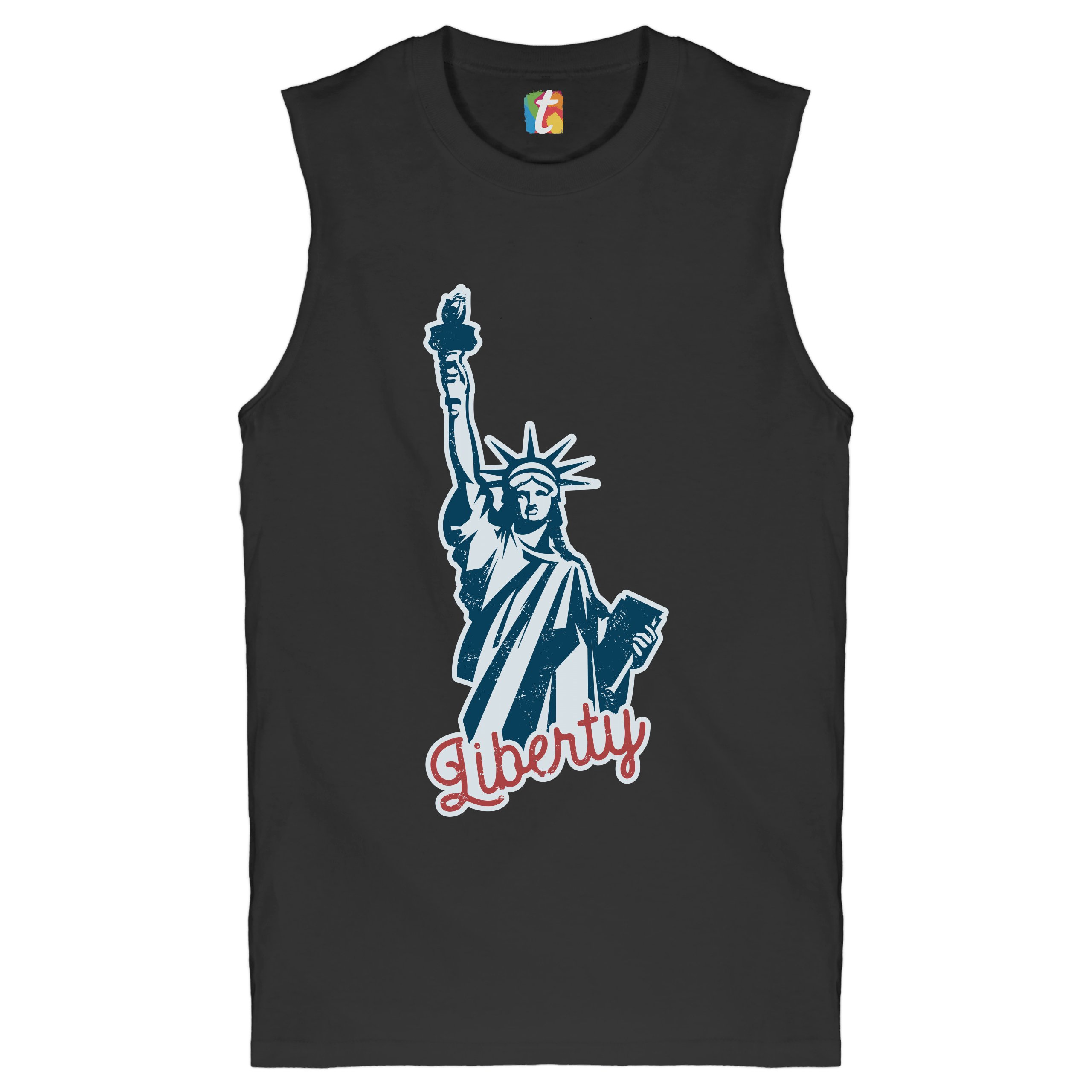 Statue of Liberty Muscle Shirt Freedom Independence 4th of July NYC USA Men's - Picture 2 of 21