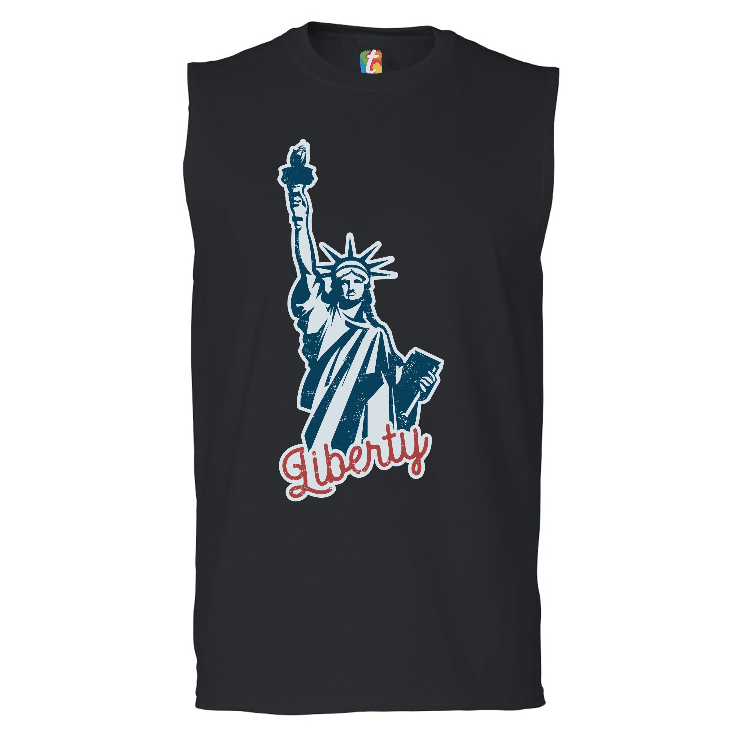 Statue of Liberty Muscle Shirt Freedom Independence 4th of July NYC USA Men's - Picture 3 of 21