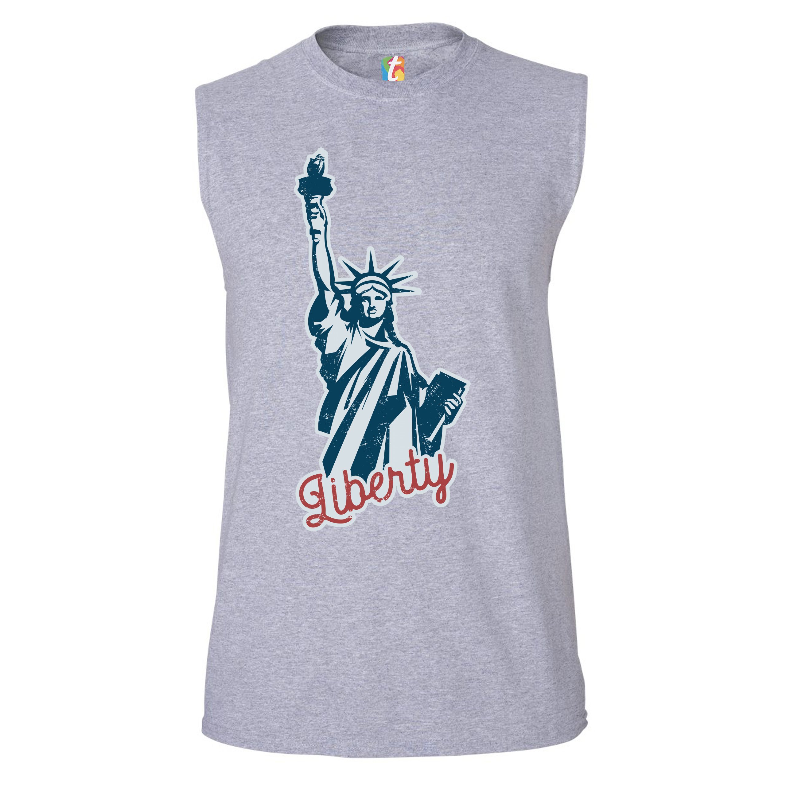 Statue of Liberty Muscle Shirt Freedom Independence 4th of July NYC USA Men's - Picture 7 of 21
