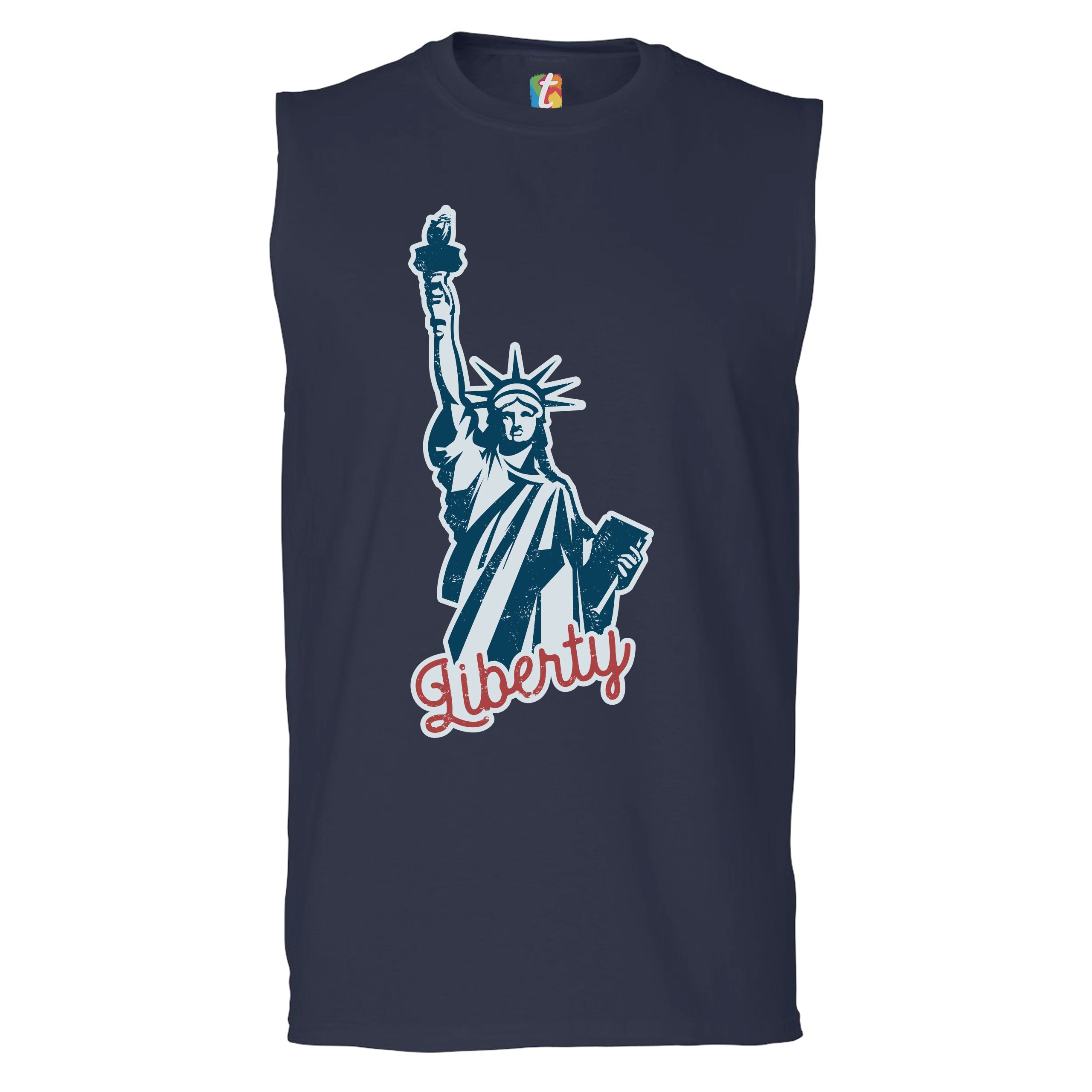 Statue of Liberty Muscle Shirt Freedom Independence 4th of July NYC USA Men's - Picture 19 of 21