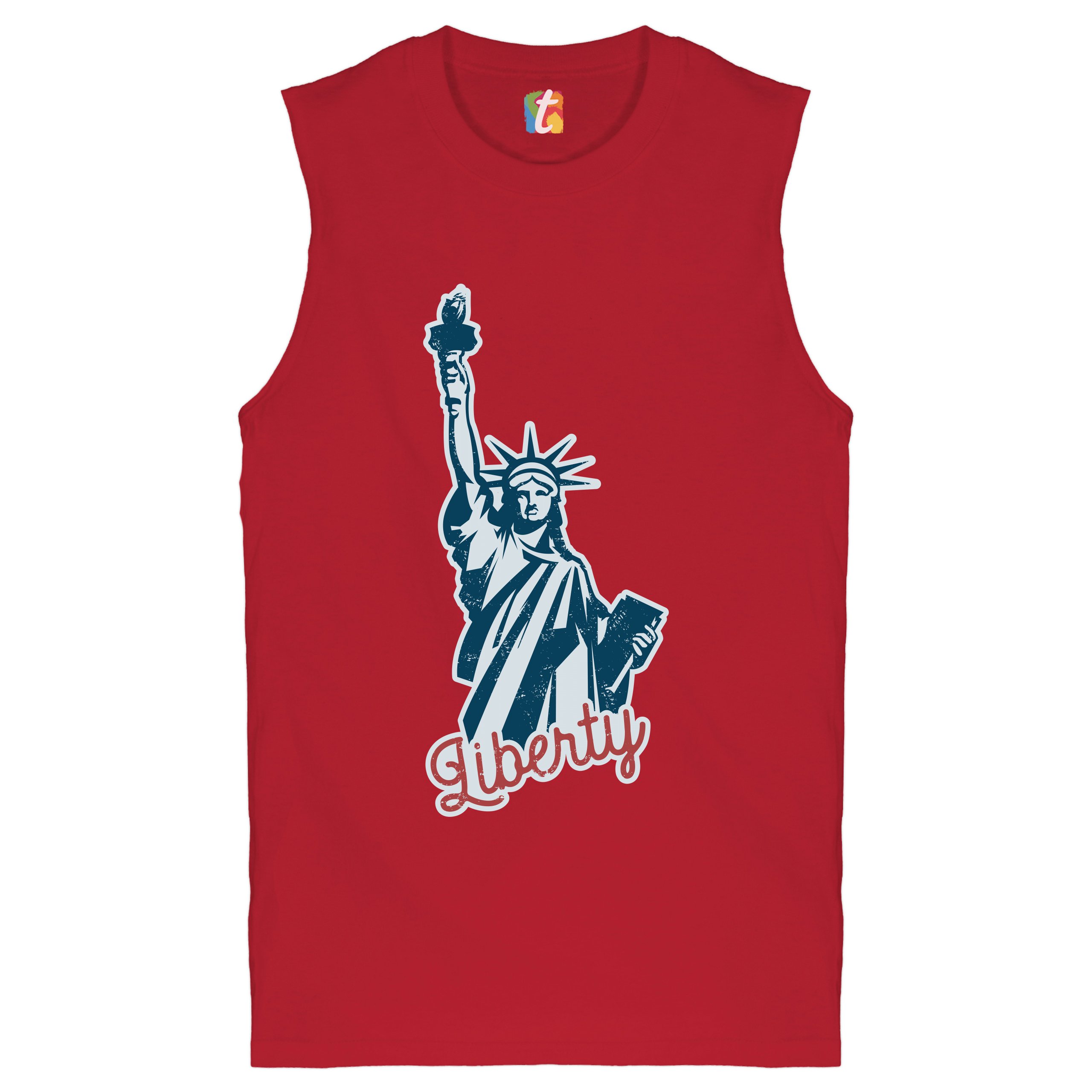 Statue of Liberty Muscle Shirt Freedom Independence 4th of July NYC USA Men's - Picture 10 of 21