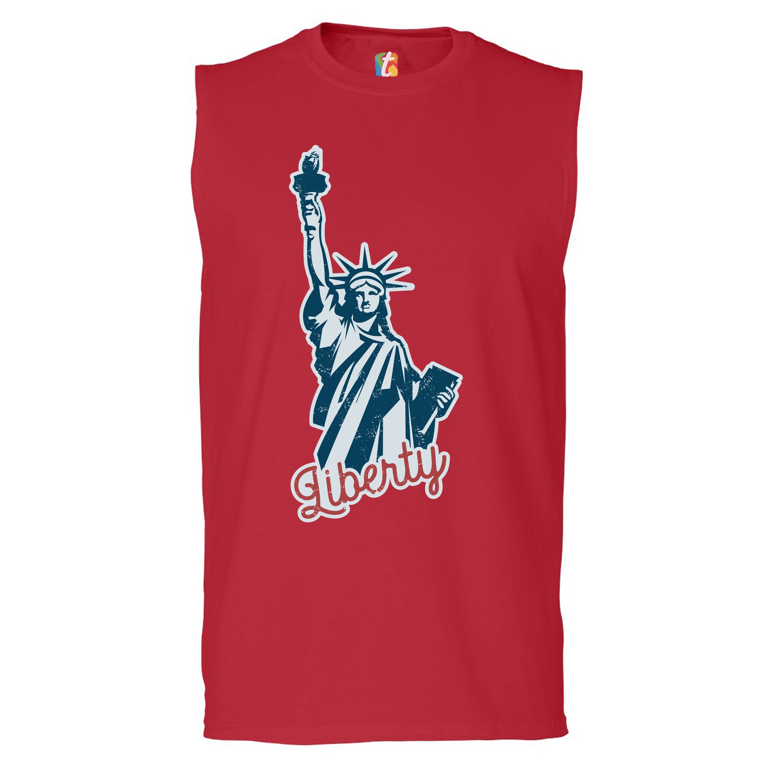 Statue of Liberty Muscle Shirt Freedom Independence 4th of July NYC USA Men's - Picture 11 of 21