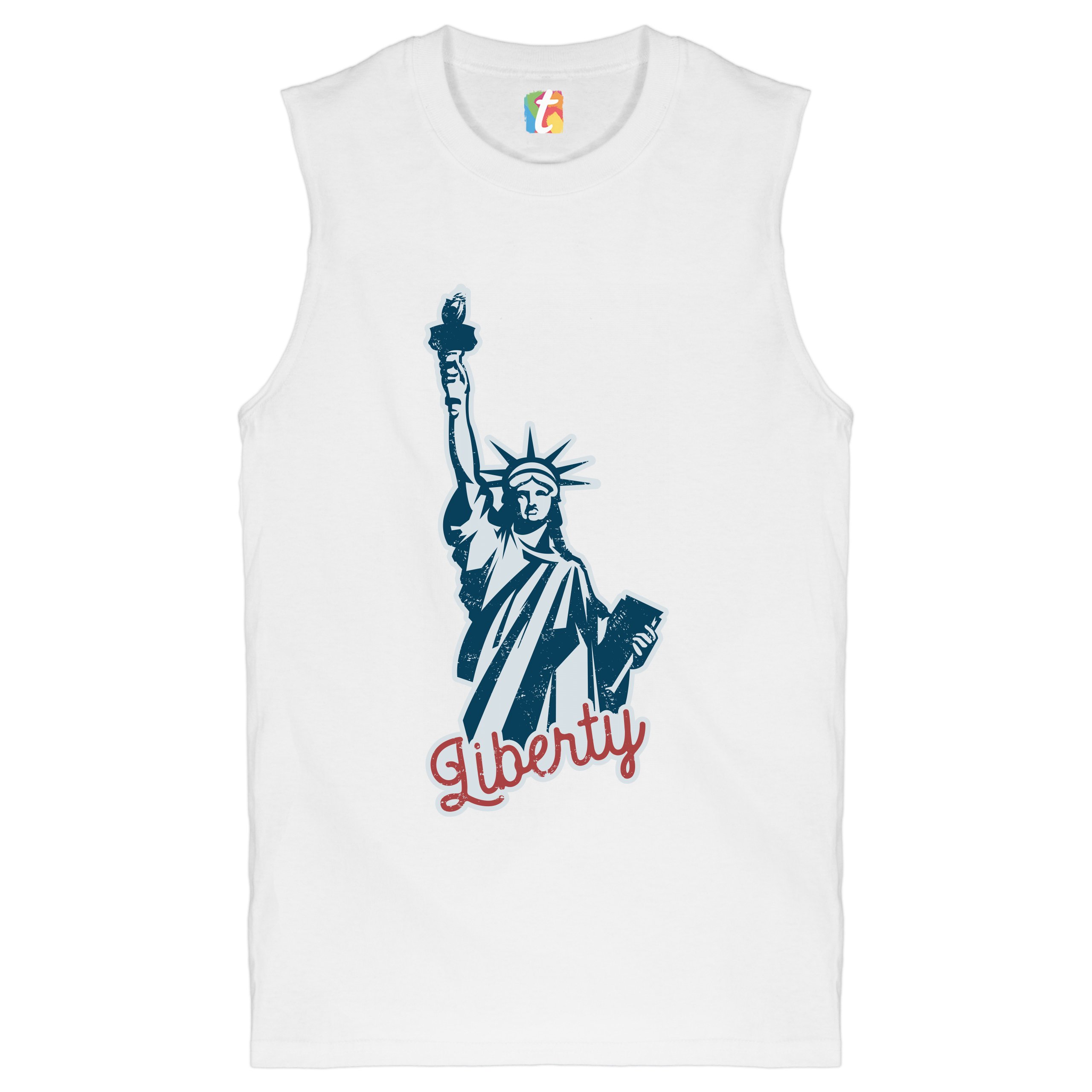 Statue of Liberty Muscle Shirt Freedom Independence 4th of July NYC USA Men's - Picture 14 of 21