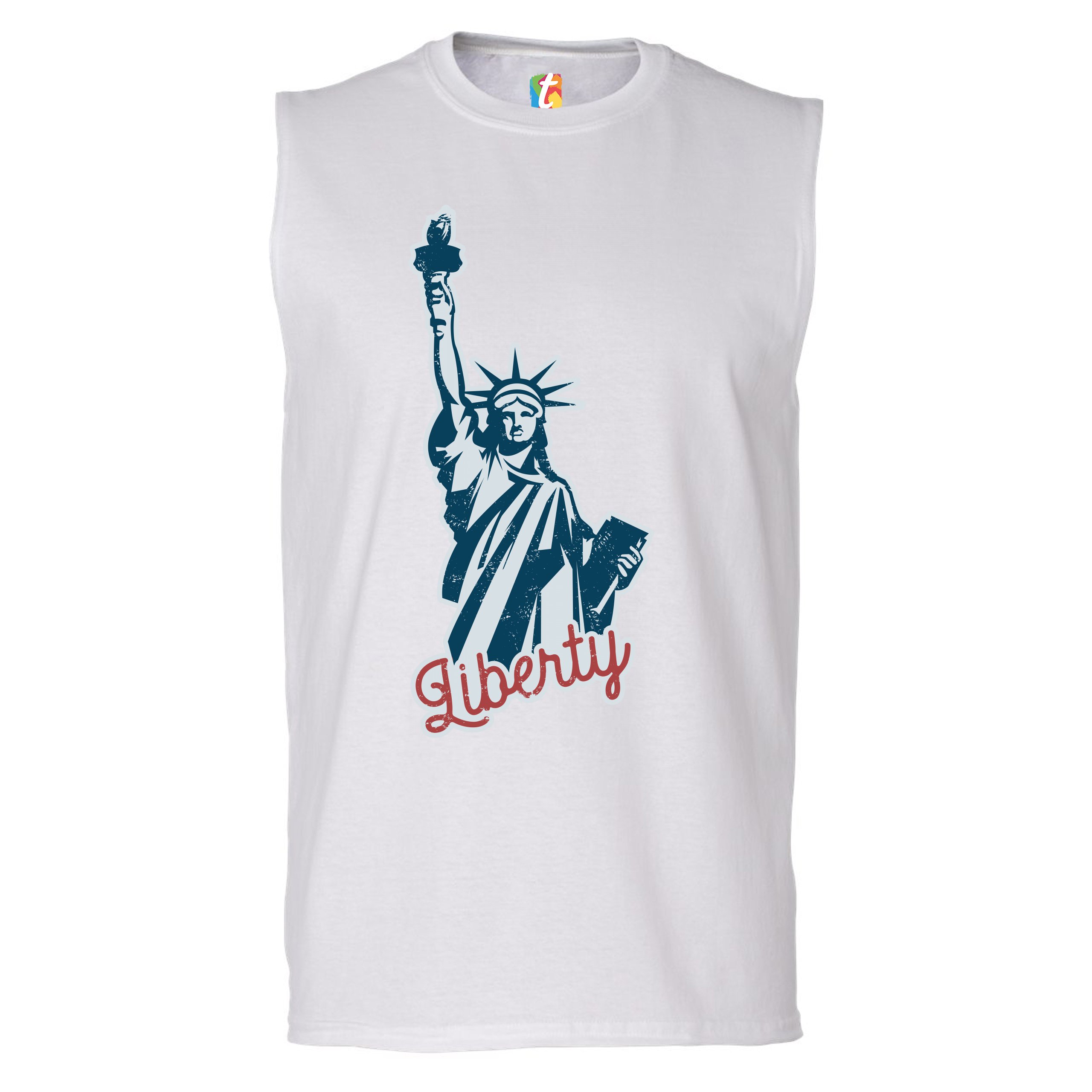 Statue of Liberty Muscle Shirt Freedom Independence 4th of July NYC USA Men's - Picture 15 of 21