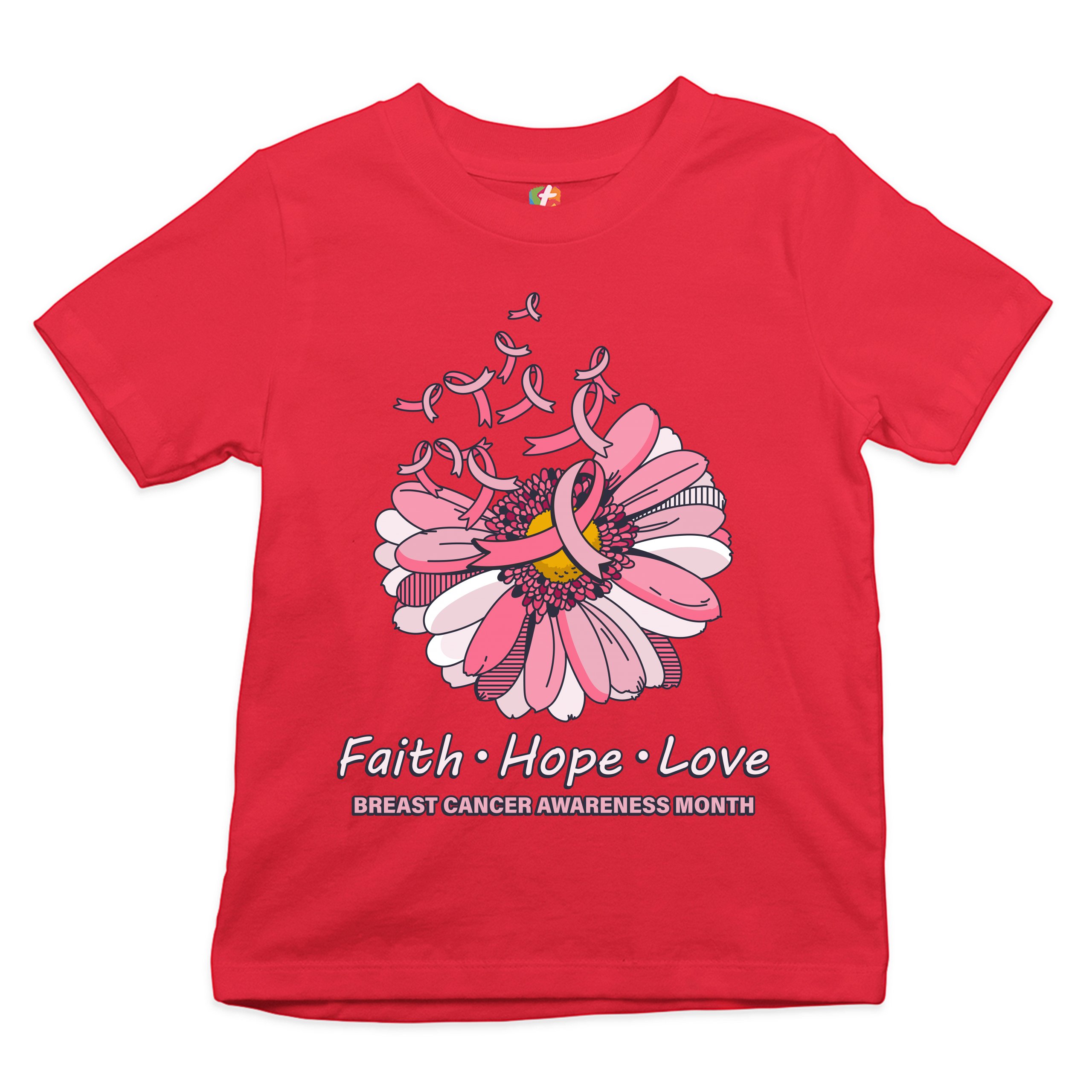 Tackle Breast Cancer Youth T-shirt Awareness Support Hope Belief Love Kids Shirt 