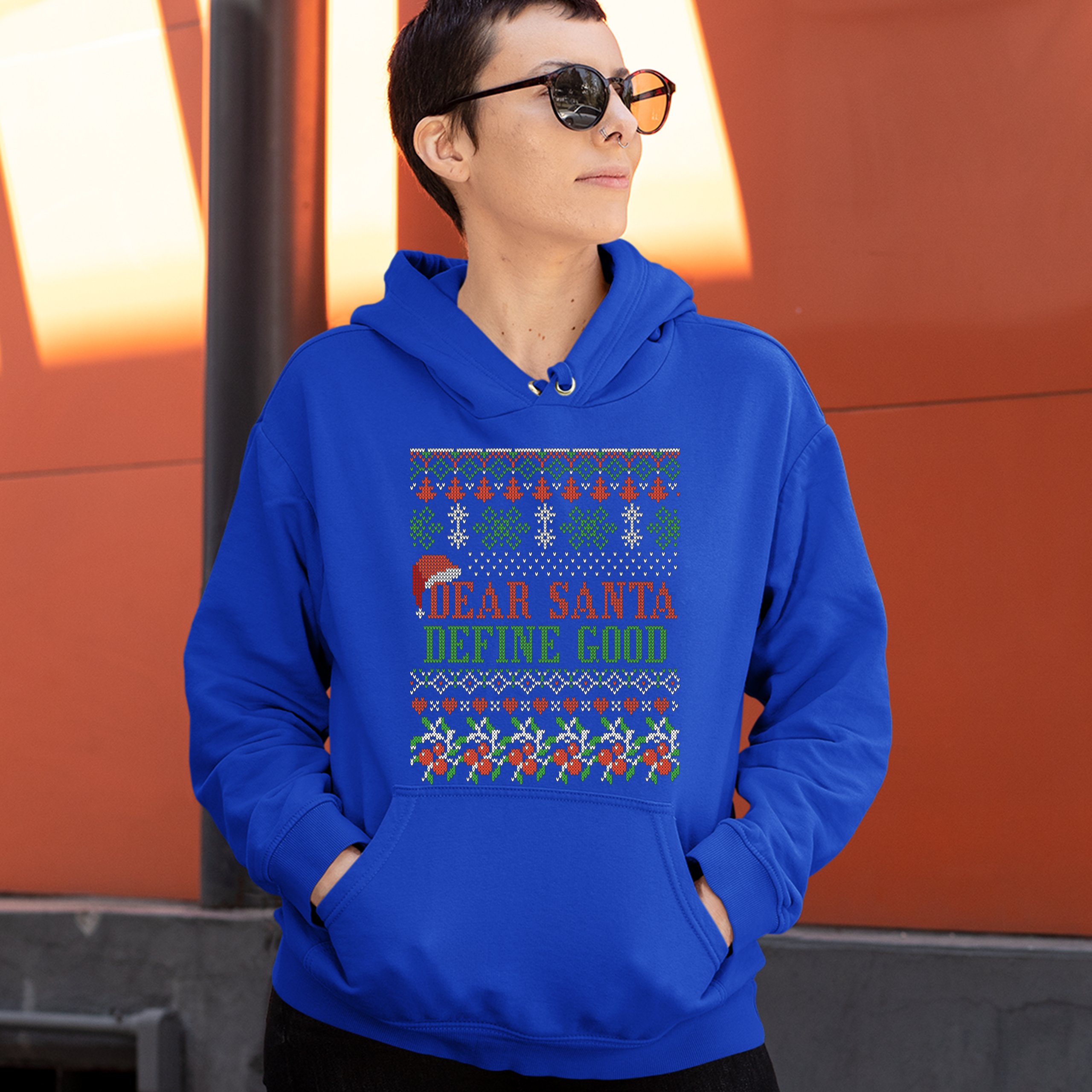 Dear Santa Define Good Sweatshirt Ugly Sweater Theme Merry Christmas Hoodie - Picture 31 of 36