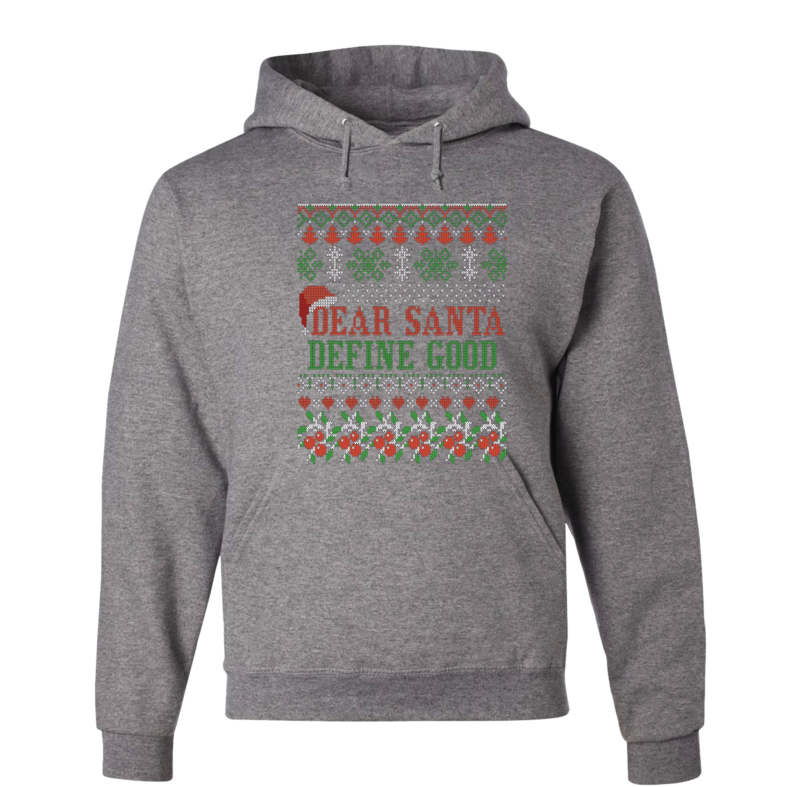 Dear Santa Define Good Sweatshirt Ugly Sweater Theme Merry Christmas Hoodie - Picture 8 of 36