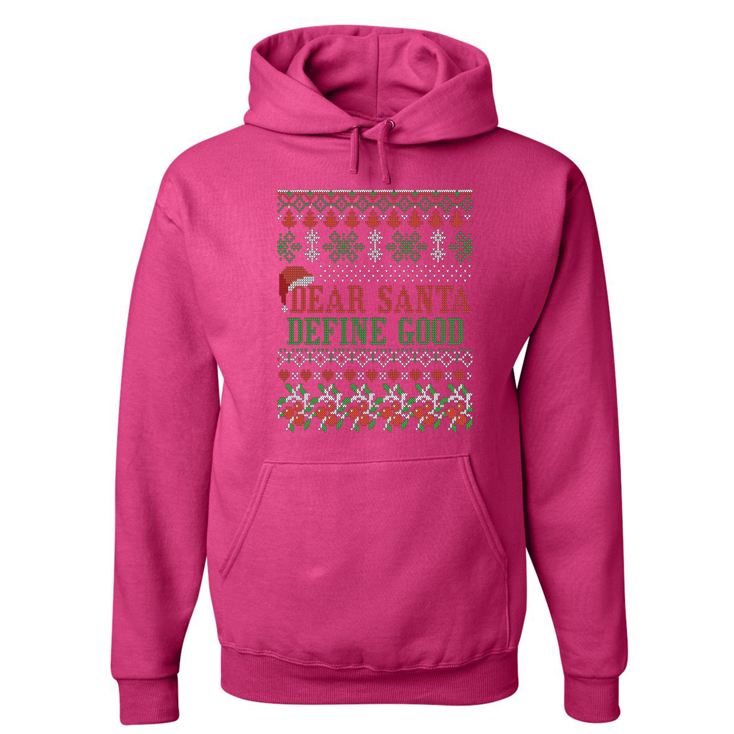Dear Santa Define Good Sweatshirt Ugly Sweater Theme Merry Christmas Hoodie - Picture 33 of 36