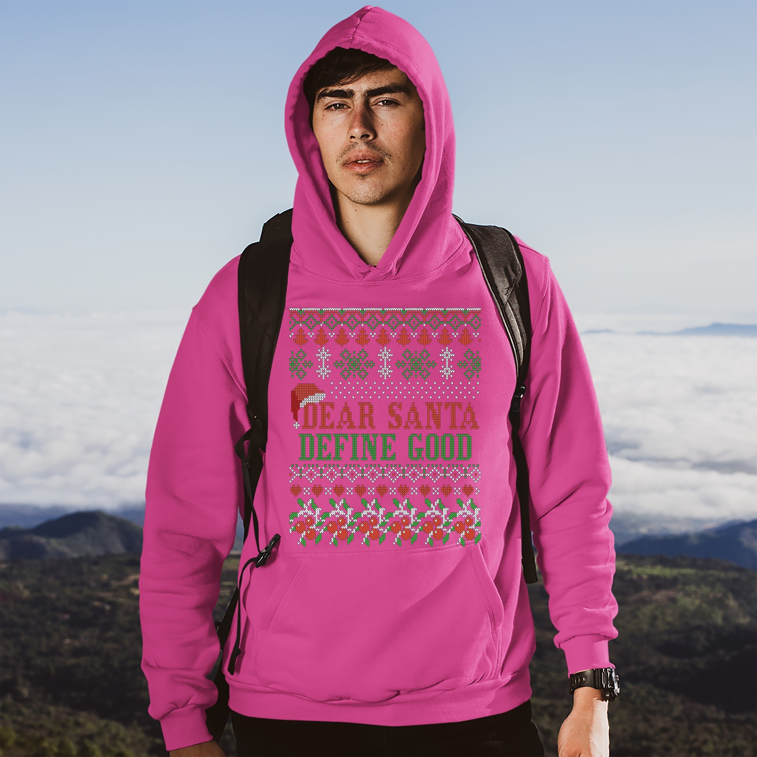 Dear Santa Define Good Sweatshirt Ugly Sweater Theme Merry Christmas Hoodie - Picture 35 of 36