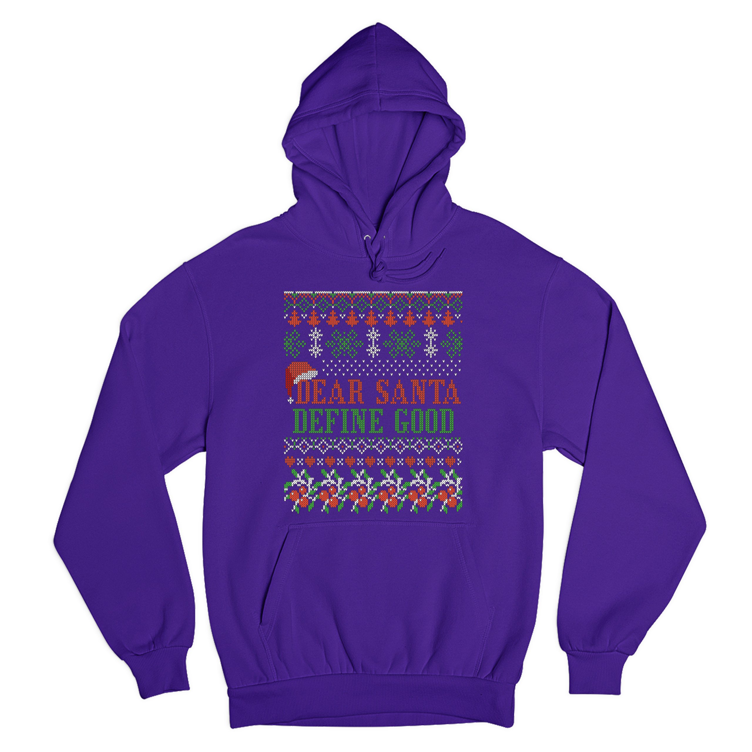 Dear Santa Define Good Sweatshirt Ugly Sweater Theme Merry Christmas Hoodie - Picture 12 of 36