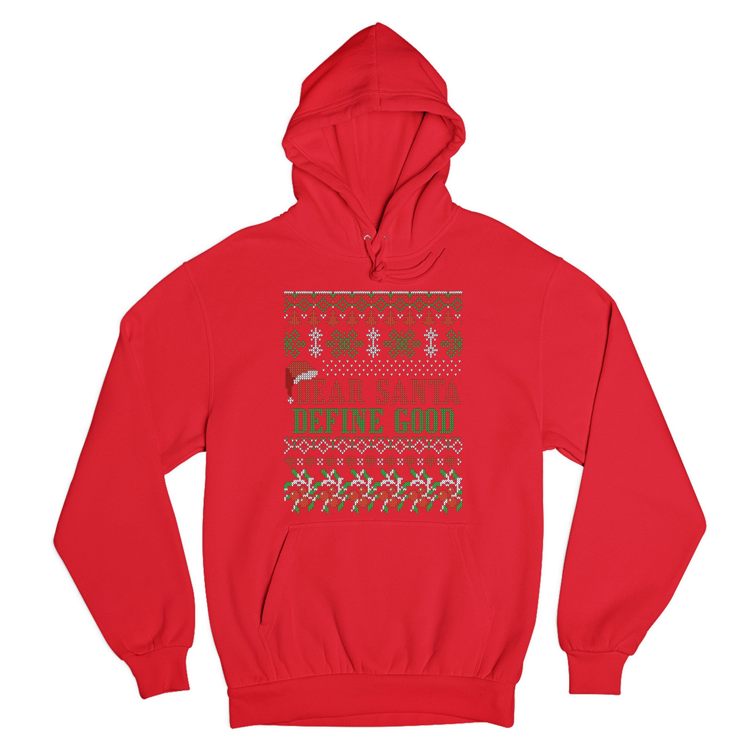 Dear Santa Define Good Sweatshirt Ugly Sweater Theme Merry Christmas Hoodie - Picture 17 of 36