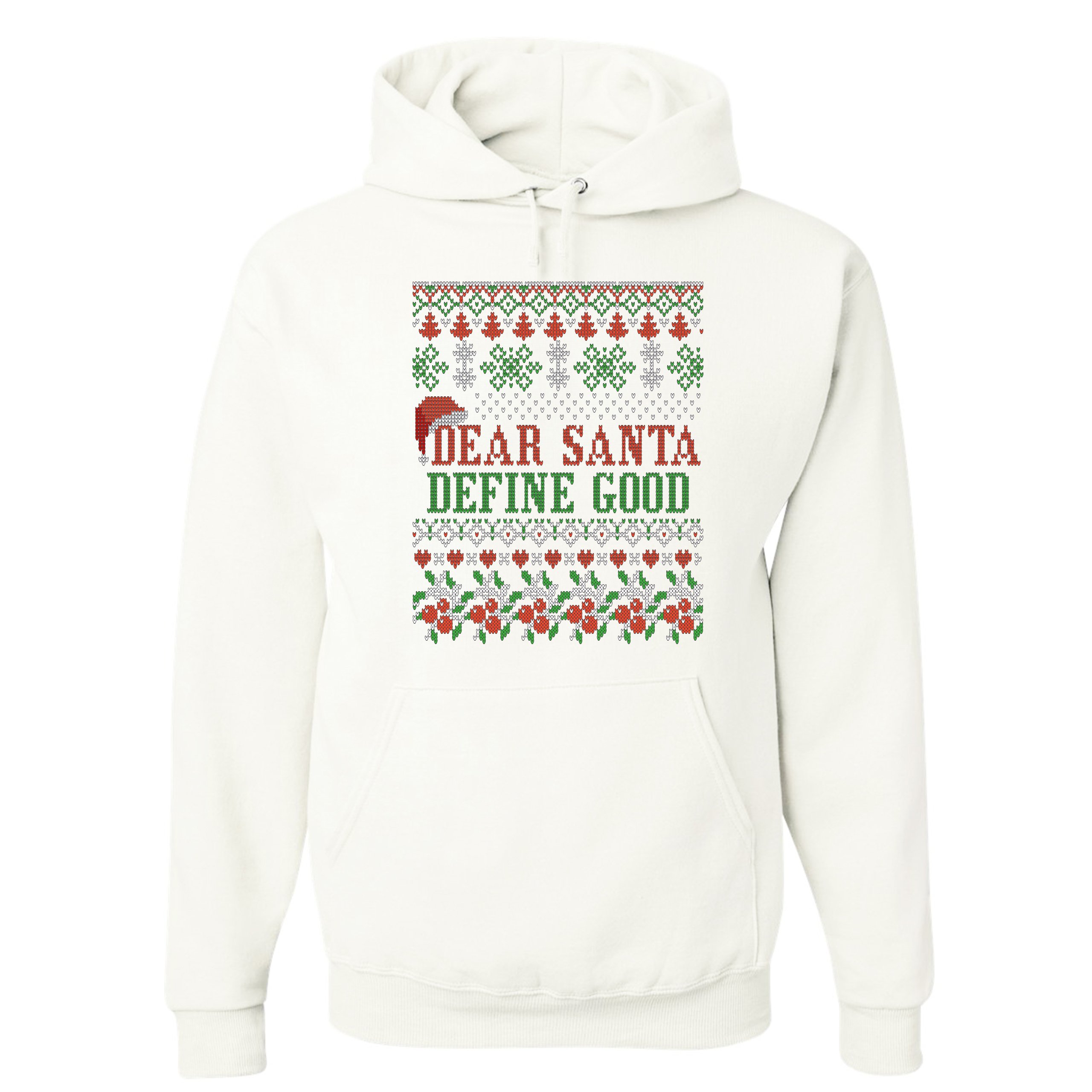 Dear Santa Define Good Sweatshirt Ugly Sweater Theme Merry Christmas Hoodie - Picture 23 of 36