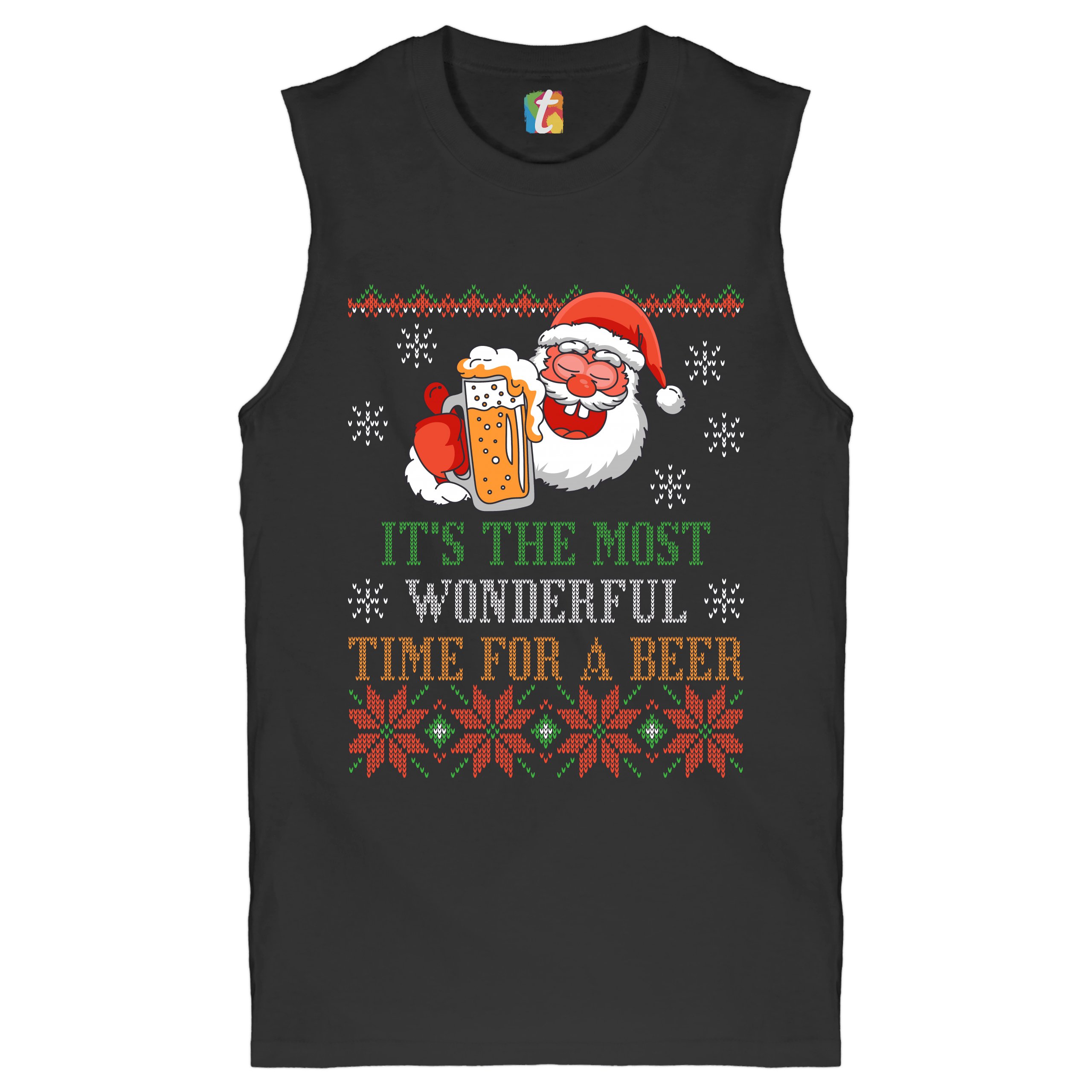 It’s the Most Wonderful Time for a Beer Muscle Shirt Christmas Men’s